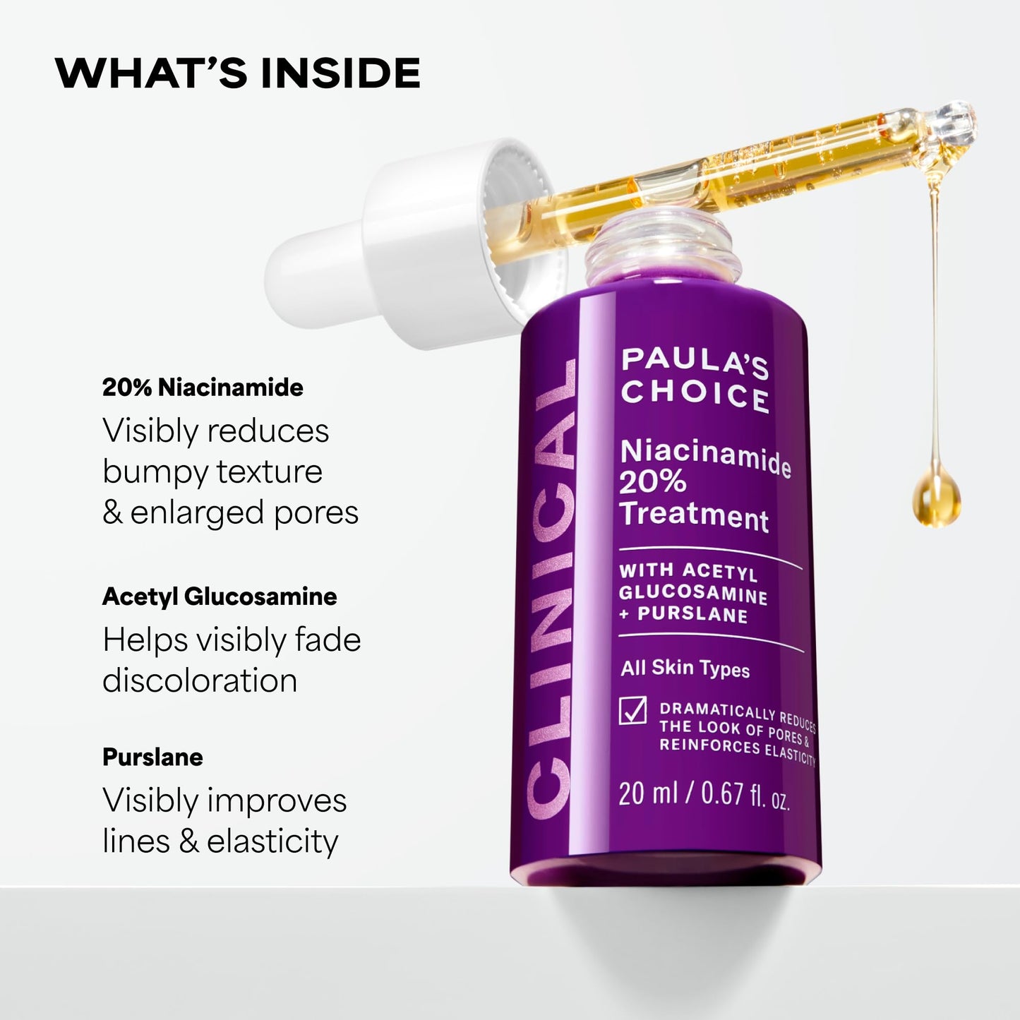 Paula's Choice CLINICAL 20% Niacinamide Vitamin B3 Concentrated Face Serum, Anti-Aging Serum for Face, Treatment for Discoloration & Minimizing Large Beauty and Personal Care Paula's Choice
