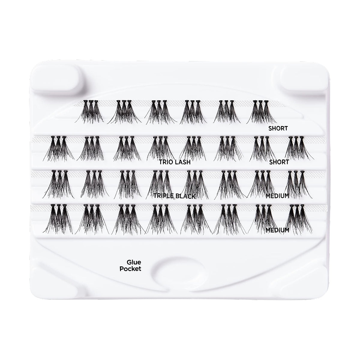 iENVY False Eyelashes Triple Black Knotted Individual Trio Lashes 3X Volume Reusable Eyelash Clusters (S/M) Beauty & Personal Care i•ENVY