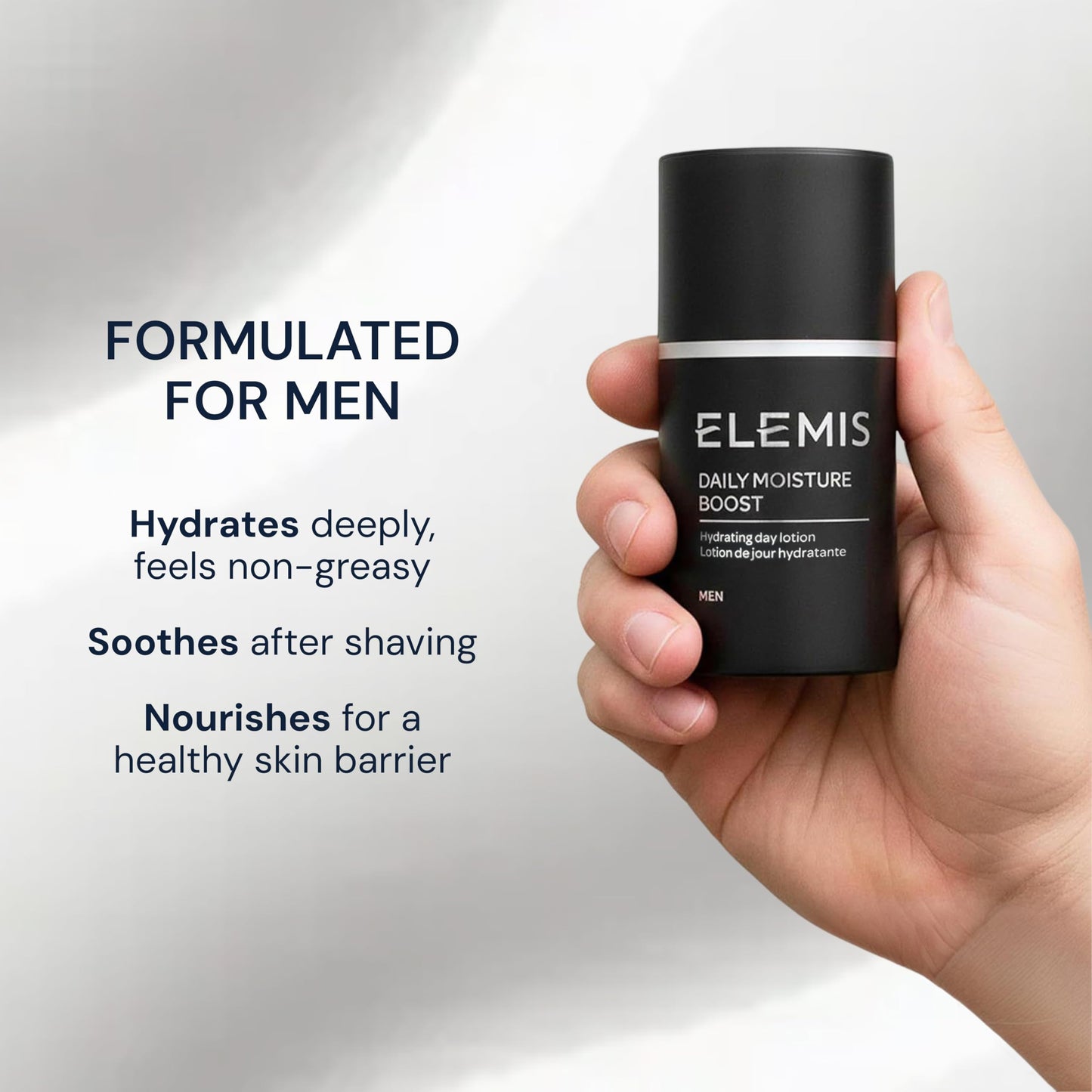 ELEMIS Daily Moisture Boost for Men - Lightweight Post-Shave Day Lotion Hydrates, Soothes, Nourishes, and Calms for Refreshed, Recharged Skin - 50 mL Beauty and Personal Care ELEMIS