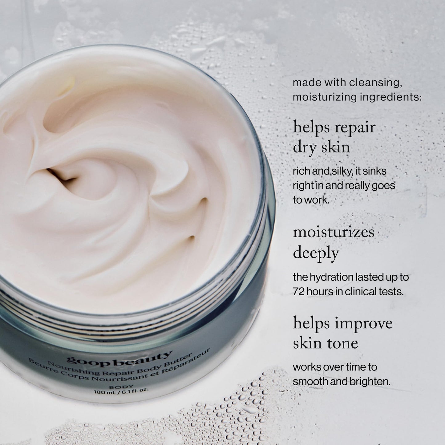 goop Beauty Body Butter | Lotion for Dry Skin | Nourishing Butters & Botanical Extracts | Hydrating & Firming Cream | 6.1 fl oz Beauty & Personal Care goop