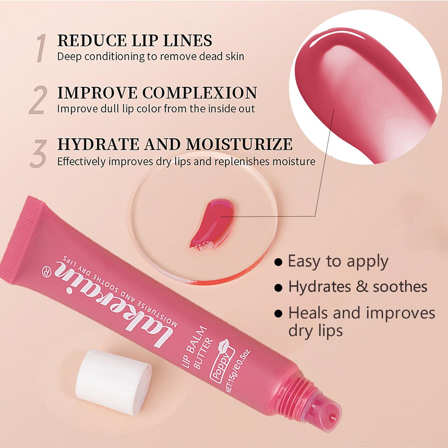 3 Color Glossy Lip Balm Butter Lip Gloss?Moisturizing Non Sticky High Shiny Finish Lip Glow Oil, Natural Plumping Lip Tint Lip Care & Repair Lip Mask Beauty and Personal Care LuckNest