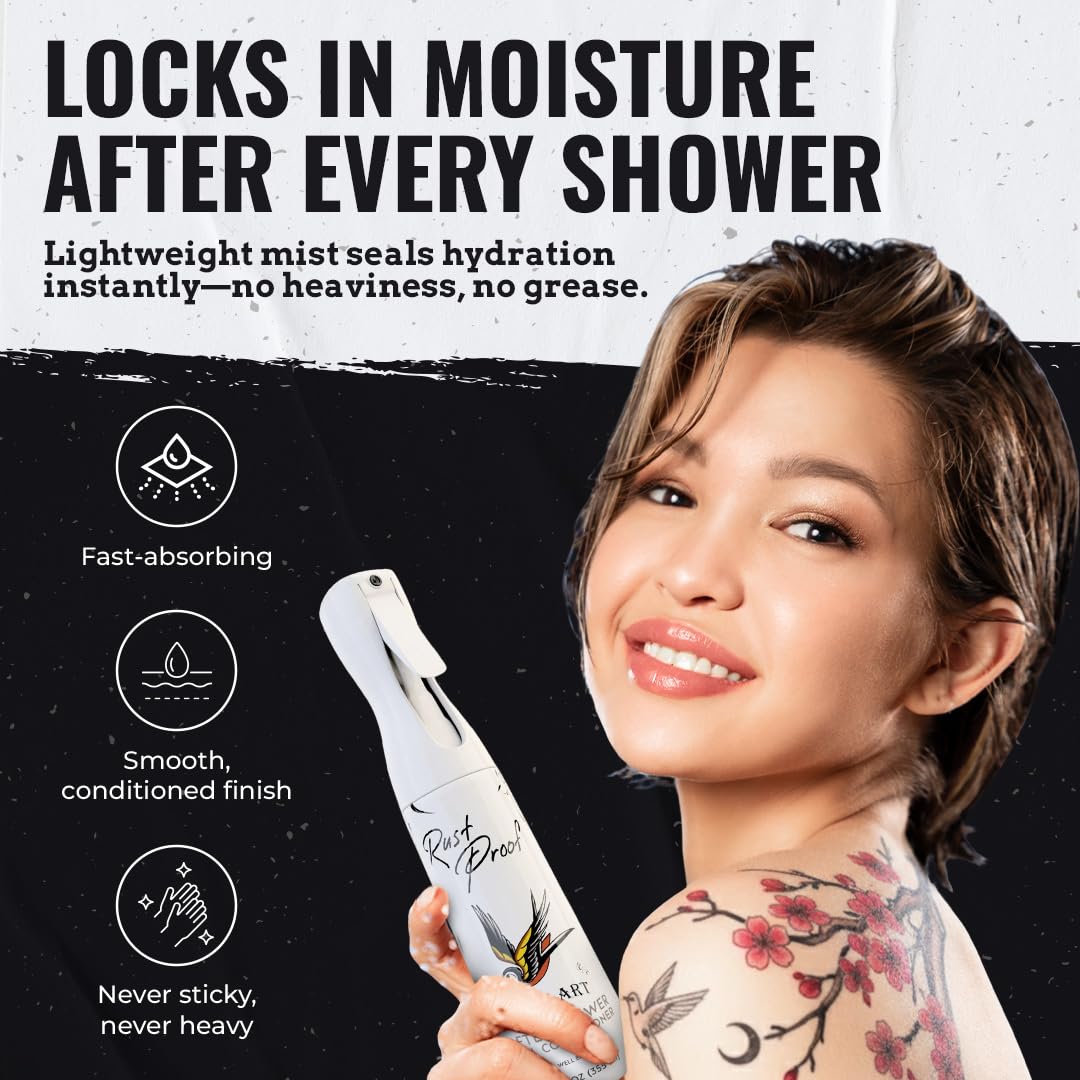 Nirvanta Rust Proof After-Shower Skin Conditioner 12 fl oz - Spray Lotion That Locks in Moisture with 14 Essential Oils - Best Tattoo Aftercare Spray Beauty and Personal Care Nirvanta