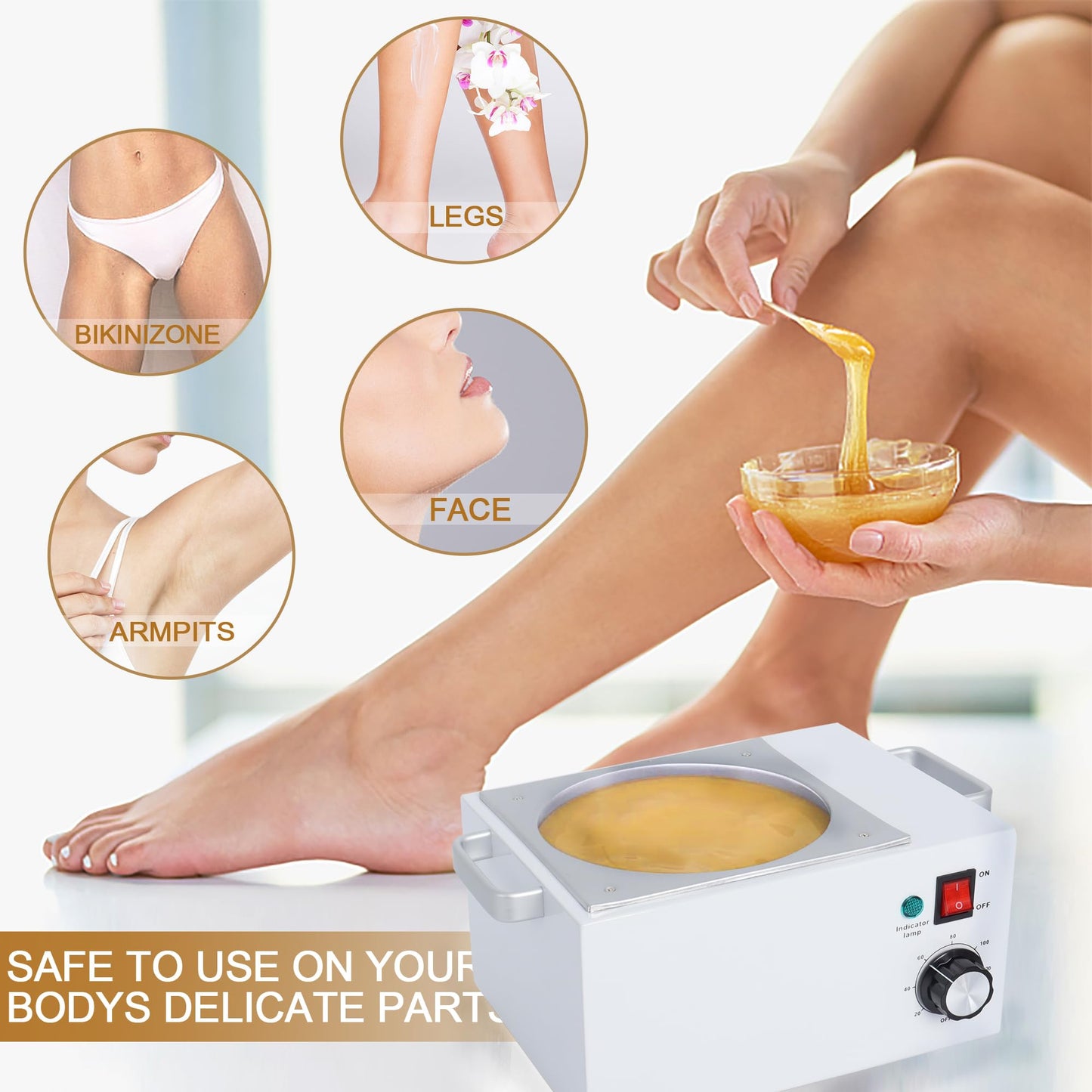 Upgrade Large Wax Warmer for Professional Hair Removal - Single Melter Heater Machine with Non-stick Pot, Facial, Body and SPA Use Beauty and Personal Care Podoy