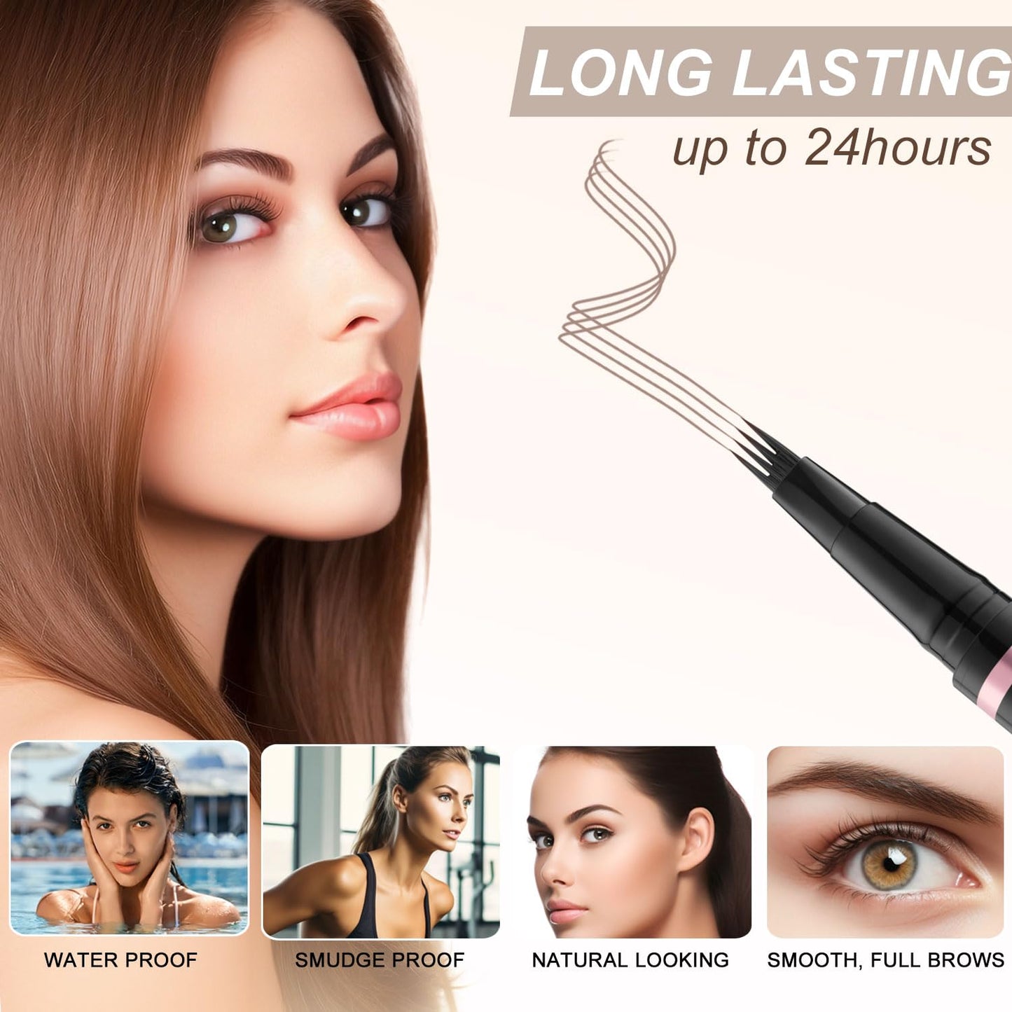 LAVONE Eyebrow Pen Makeup Kit, with Waterproof Eyebrow Pencil, Eyeliner, Pomade, and Brow Brush, Smudge-Proof and Long Lasting, Create Full Beauty and Personal Care LAVONE