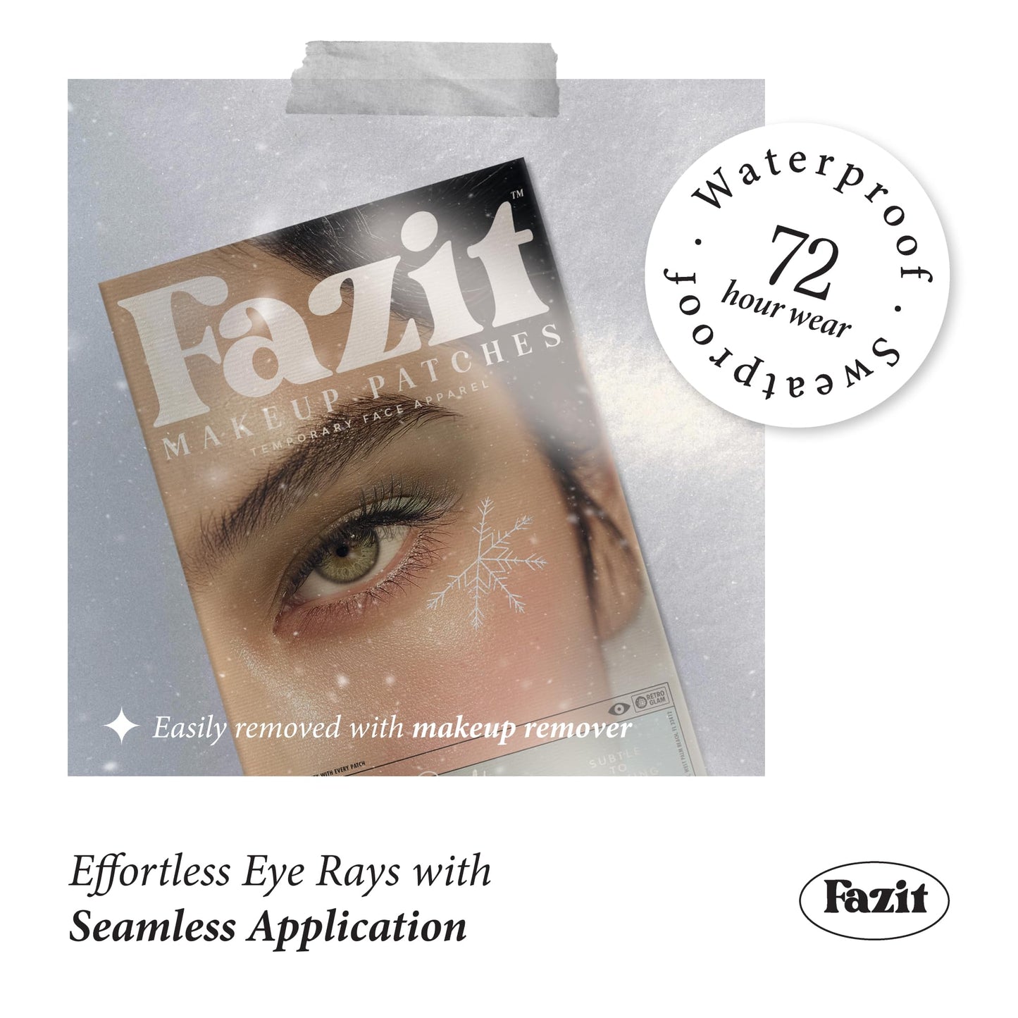 Fazit Makeup Patches - Snowflake Eye Rays - Glow Up Make-Up Patches - Cute Glitter Makeup Accessories for Women - Cosmetic Glitter for Face Beauty & Personal Care Fazit