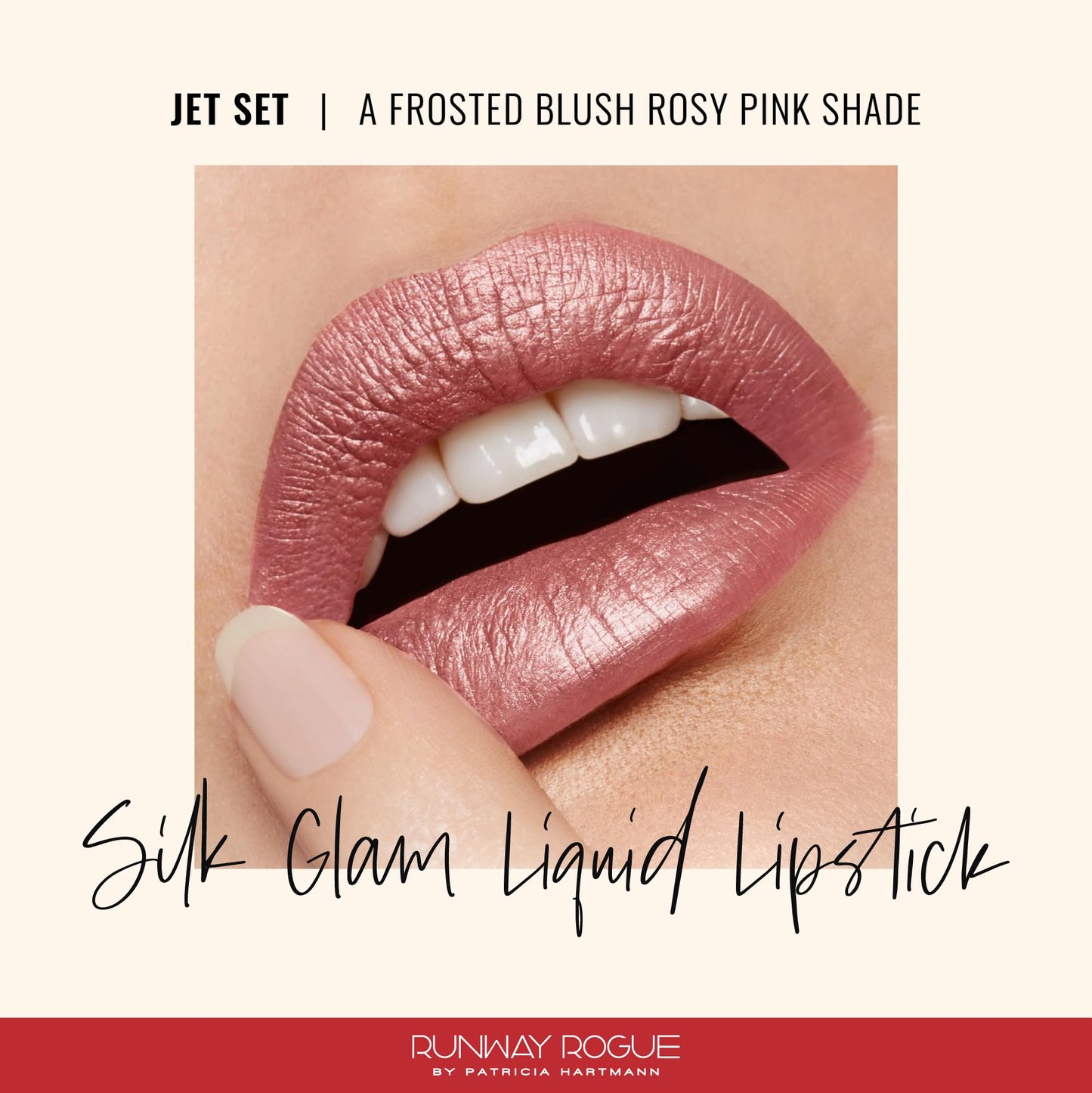 Runway Rogue Silk Glam Liquid Lipstick, Long Wear Frosted Blush Rosy-Pink Lipstick, ‘Jet Set’ Beauty & Personal Care Runway Rogue
