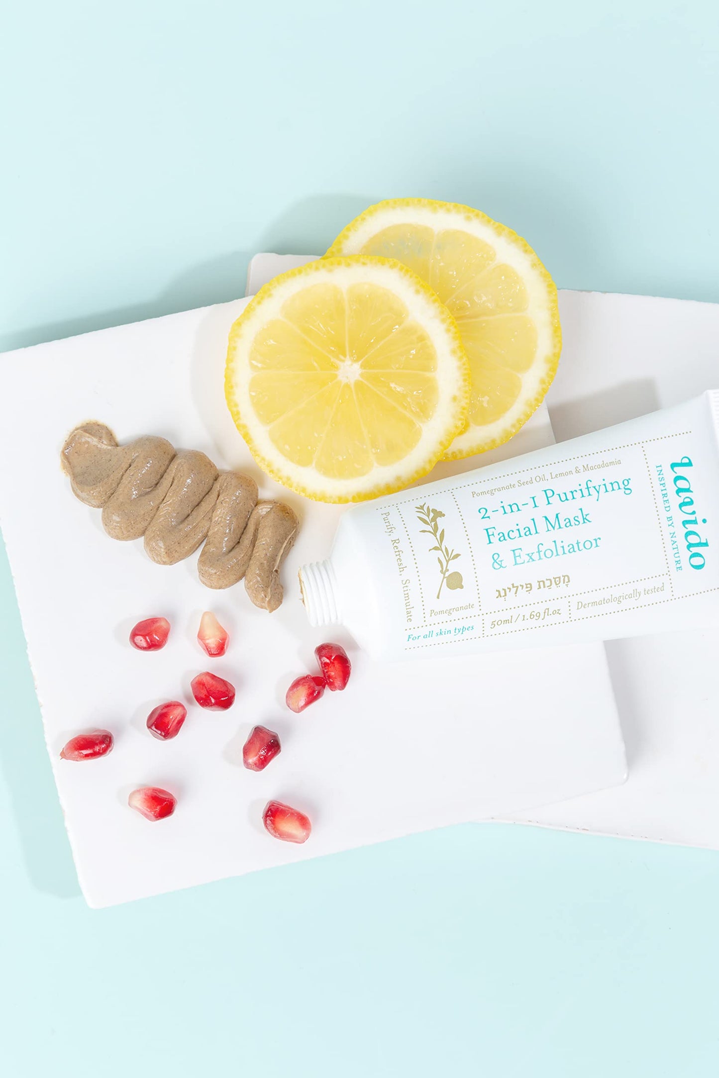 Lavido Pomegranate Seed Oil, Lemon, and Macadamia Gentle Exfoliator Cream Beauty & Personal Care Lavido