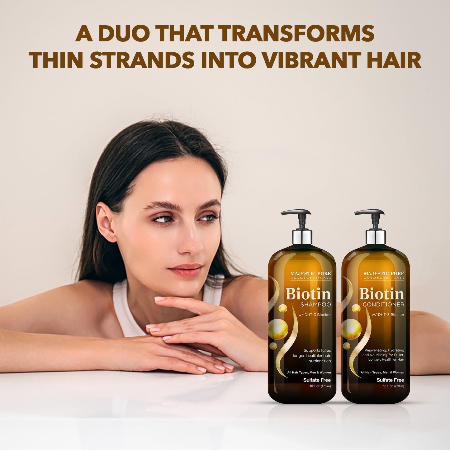 MAJESTIC PURE Biotin Shampoo and Conditioner Set with DHT Blocker Complex - Hydrating, Nourishing & Supporting Healthy Hair, Sulfate Free, for Men Beauty & Personal Care Majestic Pure