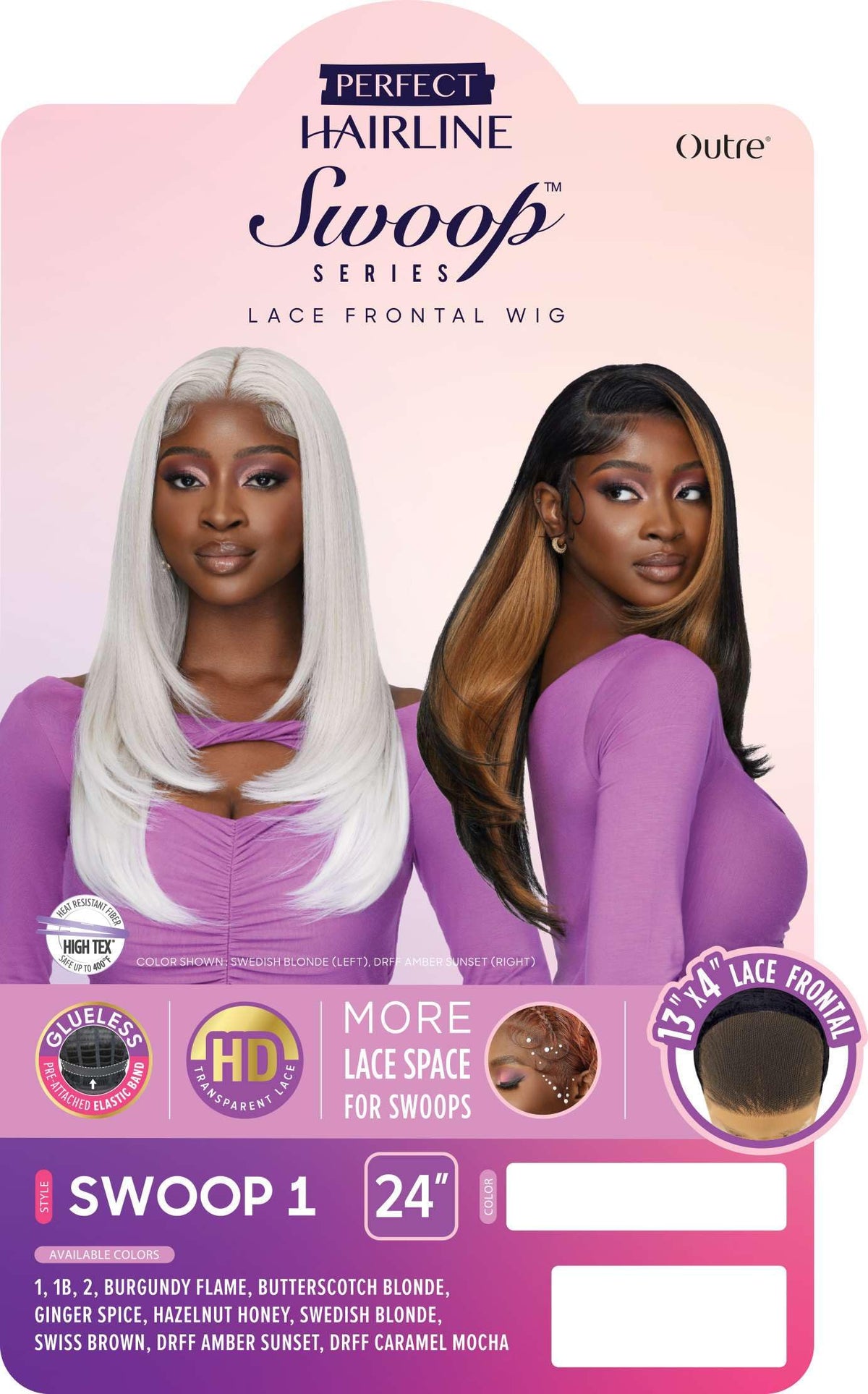 Outre Lace Front Wig - Perfect Hair Line 13X4 - Swoop Series - Swoop 1 (DARK BROWN 2)