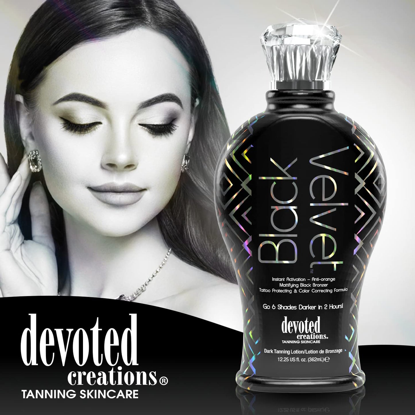 Devoted Creations Black Velvet Anti-Orange Mattifying Black Bronzer Tanning Lotion 12.25 oz Beauty & Personal Care Devoted Creations