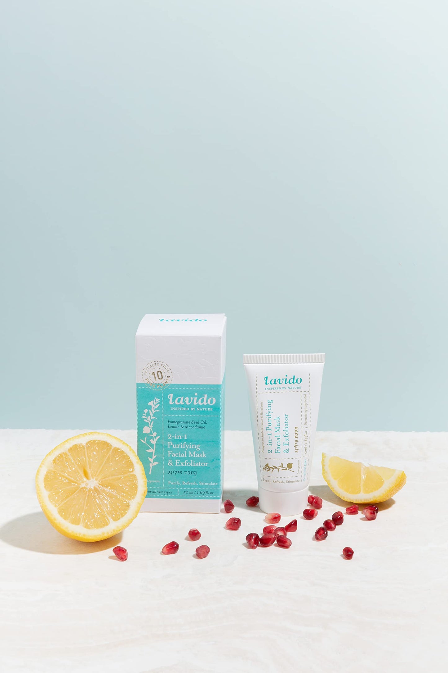 Lavido Pomegranate Seed Oil, Lemon, and Macadamia Gentle Exfoliator Cream Beauty & Personal Care Lavido
