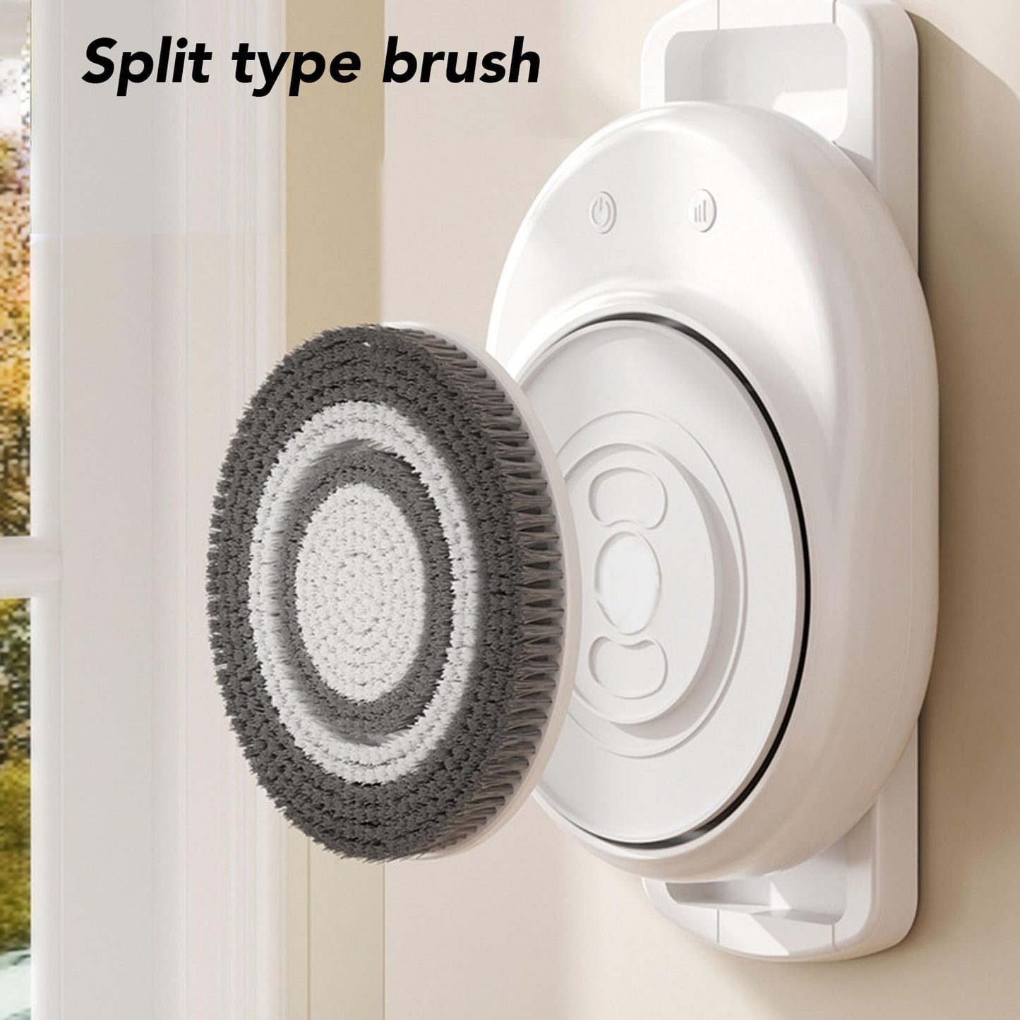 BRRNOO Wall Mounted Body Brush, Electric Shower Brush with Sliding Rail and 3 Rotating Heads, Adjustable Height up to 25.19 Inches, 3 Speed Settings Beauty and Personal Care Brrnoo