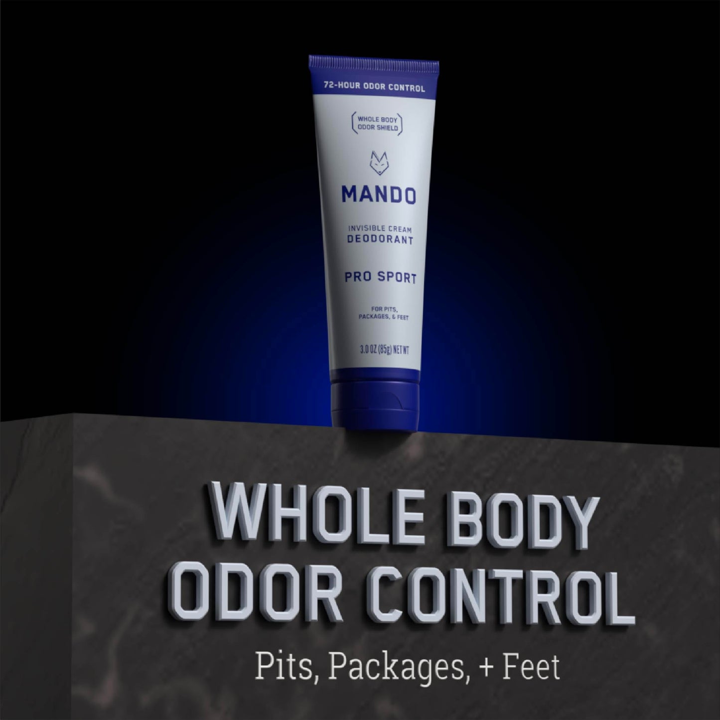 Mando Whole Body Deodorant For Men - Invisible Cream - 72 Hour Odor Control - Aluminum Free, Baking Soda Free, Skin Safe - 3 Ounce Tube (Pro Sport) Beauty and Personal Care Mando
