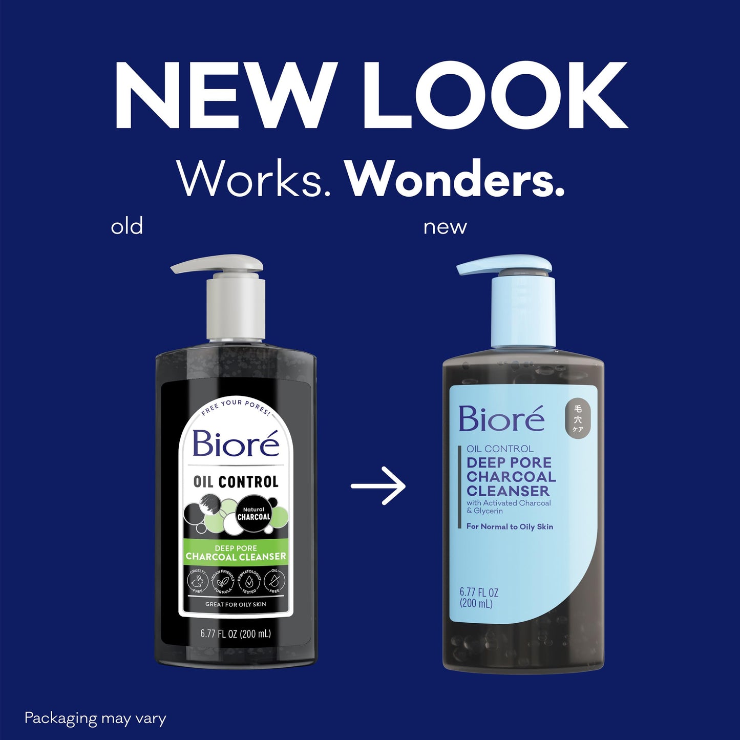 Biore Deep Pore Charcoal Face Wash, Daily Facial Cleanser for Dirt & Makeup Removal, for Oily Skin, 6.77 Oz, Pack of 3 Beauty & Personal Care Bioré