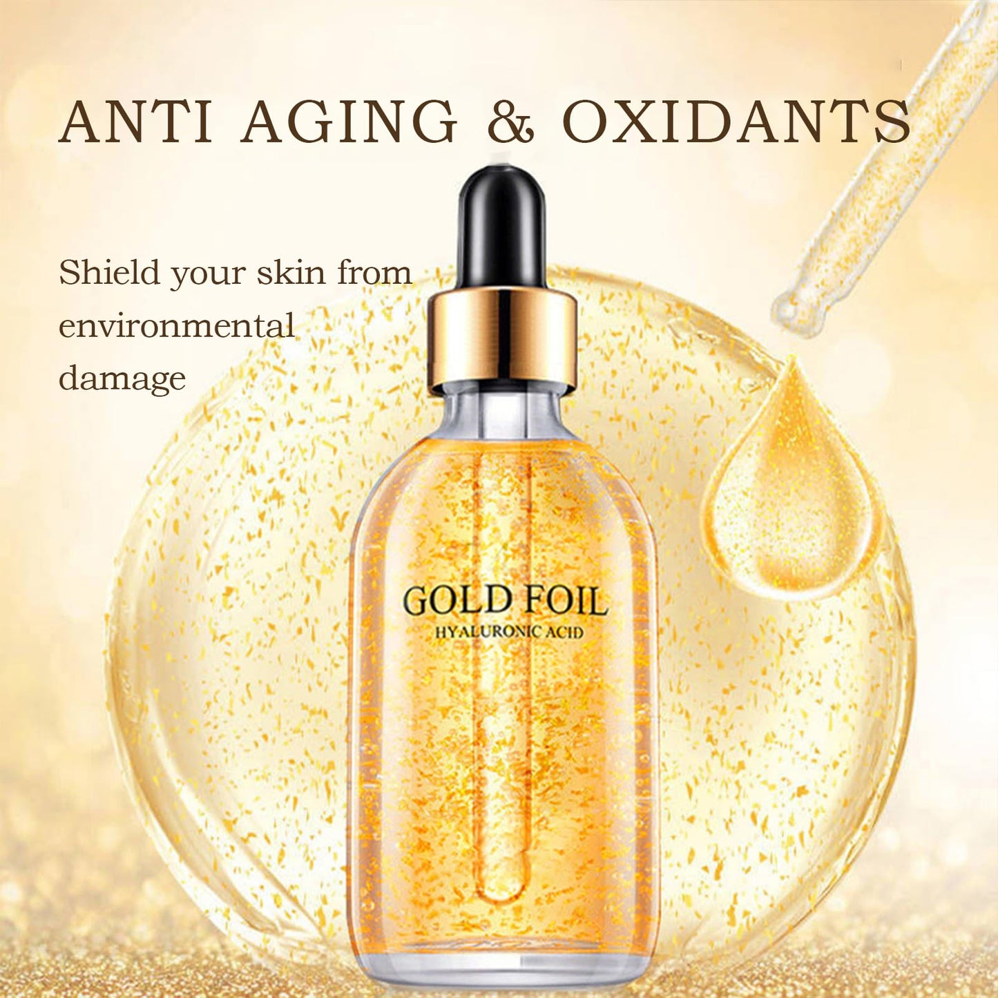 24k Gold Hyaluronic Acid Serum for Face, 2Pacs Anti Aging Collagen Peptide Face Serum for Women, Moisturizer Glowing Skin Collagen Booster Hyaluronic Beauty & Personal Care xinxinghualing