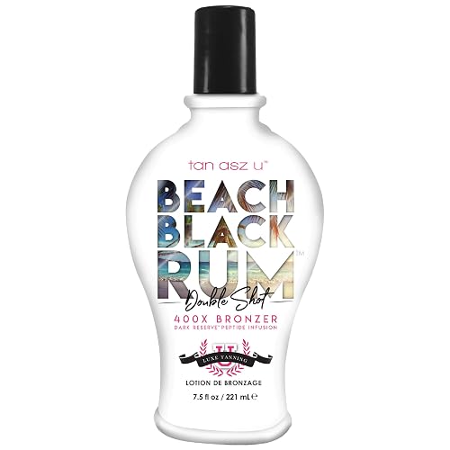 Tan Asz U Beach Black Rum Tanning Lotion, Double Shot 400X Bronzer, Dark Reserve Peptide Infusion, Luxe Indoor Tanning Lotion with Coconut Water Beauty & Personal Care Tan Asz U