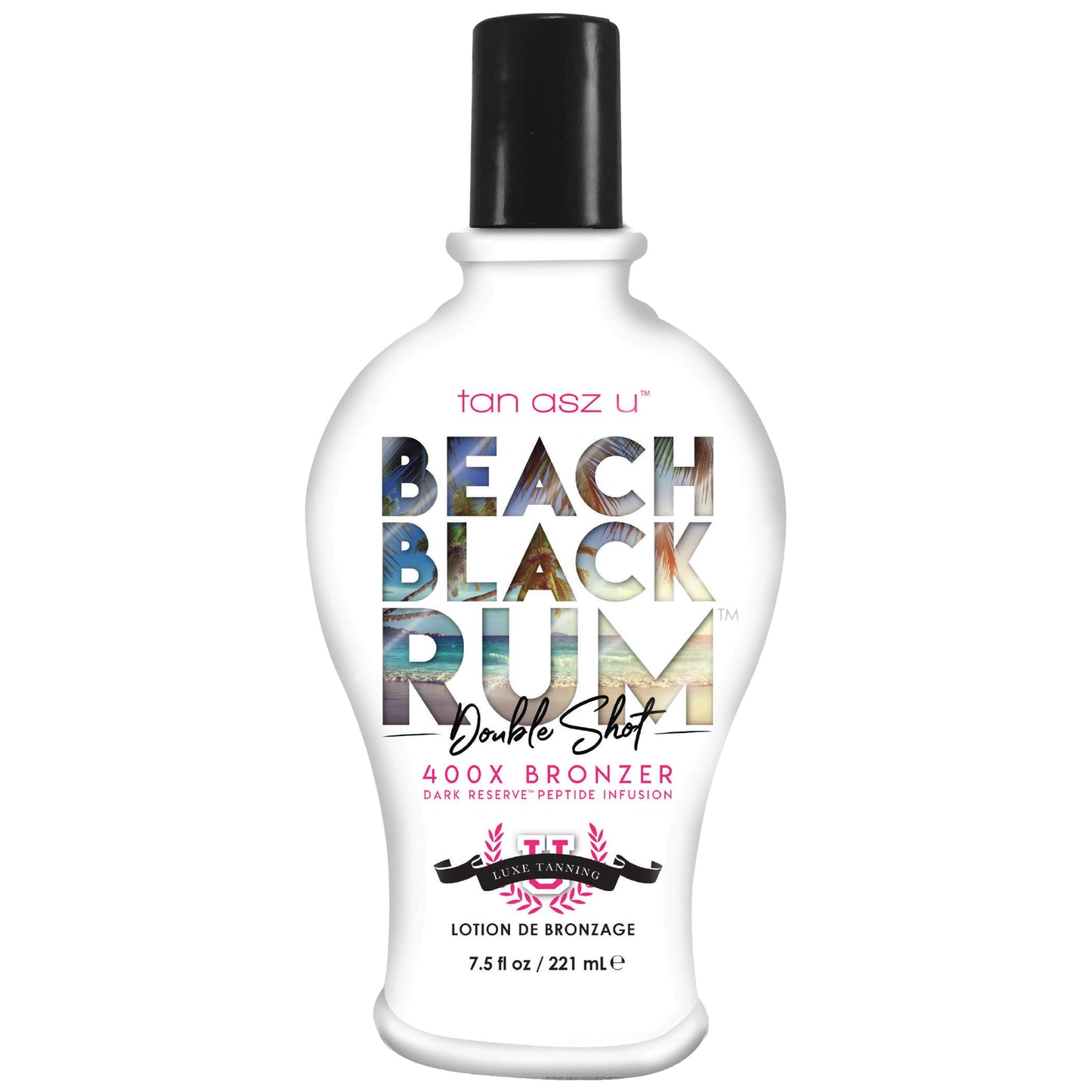 Tan Asz U Beach Black Rum Tanning Lotion, Double Shot 400X Bronzer, Dark Reserve Peptide Infusion, Luxe Indoor Tanning Lotion with Coconut Water Beauty & Personal Care Tan Asz U