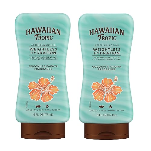 Hawaiian Tropic Weightless Hydration After Sun Lotion with Aloe, 6Fl Oz Twin Pack, Hawaiian Tropic Lotion, Moisturizing Lotion, After Sun Care, After Beauty & Personal Care Hawaiian Tropic