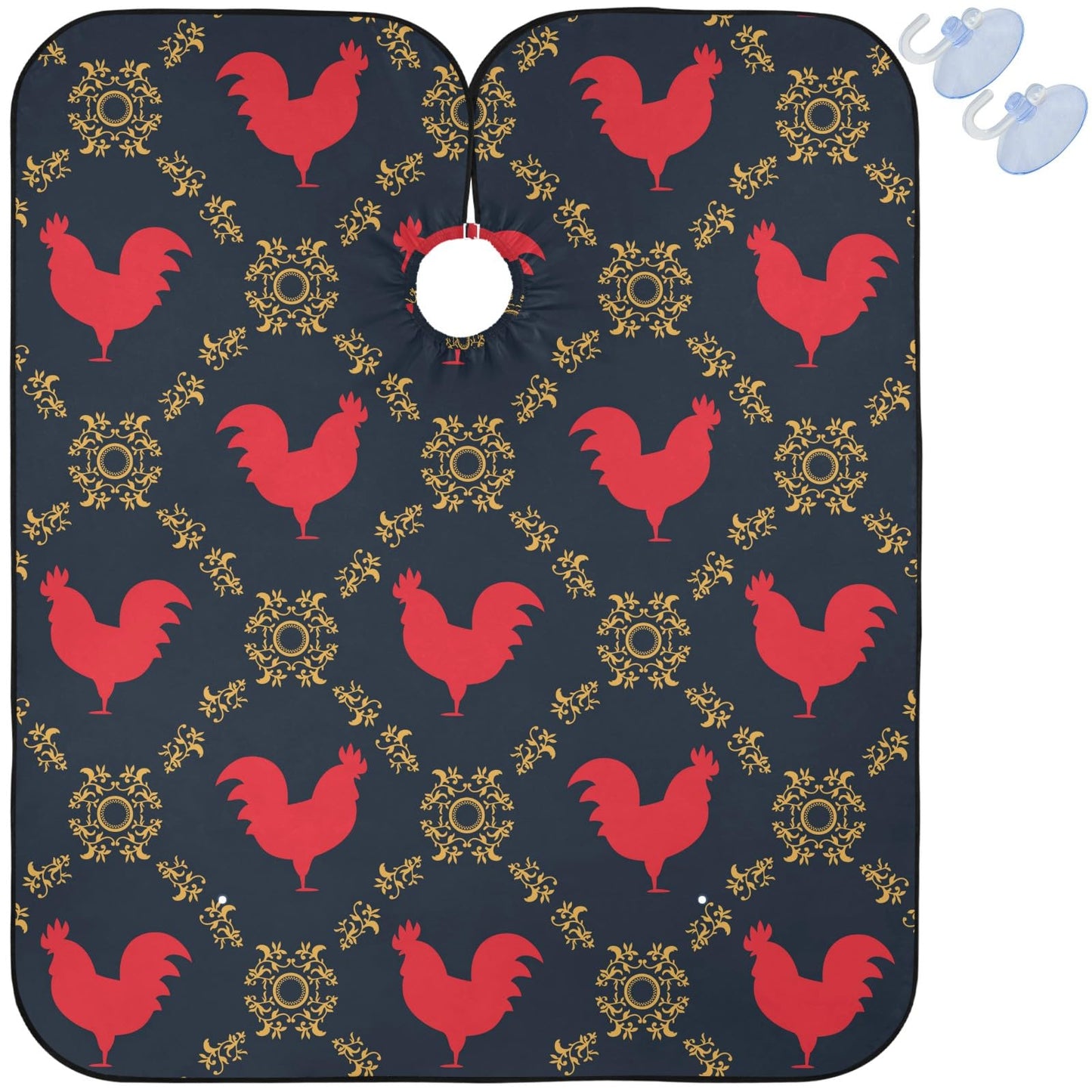 visesunny Barber Cape Red Rooster Polyester Hair Cutting Salon Cape Apron Anti-Static Haircut Water-Resistant Shaving Cloth Beard Shaving Bib Beauty and Personal Care visesunny