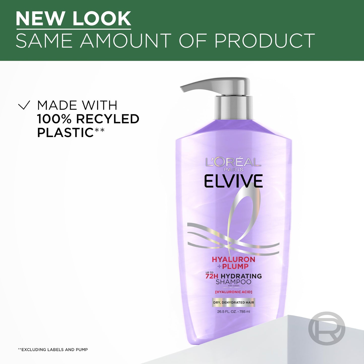L'Oreal Paris Elvive Hyaluron Plump Shampoo and Conditioner Set for Dehydrated, Dry Hair with Hyaluronic Acid Care Complex, 1 Kit (2 Products) Beauty & Personal Care L'Oreal Paris