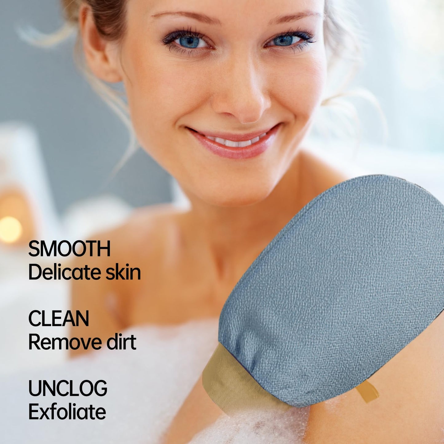 Exfoliating Gloves Glove for Shower,Exfoliating Mitt Mit Body Scrubber,2 Pcs Shower Gloves Exfoliating for Women,Green and Blue Beauty and Personal Care Hganxiu