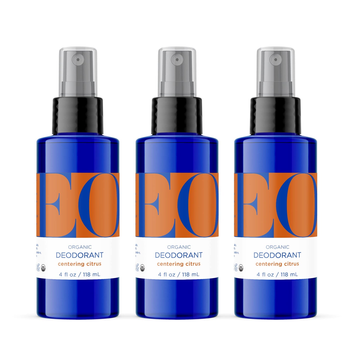 EO Organic Deodorant Spray, 4 Ounce (Pack of 3), Citrus, made with Essential Oils for Men and Women Beauty and Personal Care EO