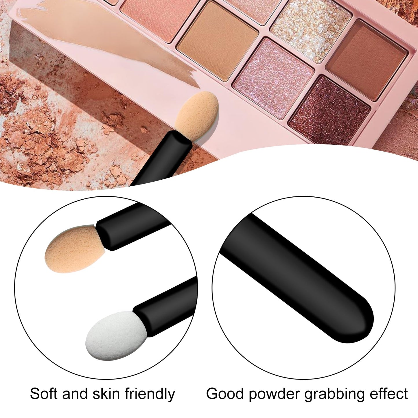 Eyeshadow Applicators Sponge Tip,120 Pcs Small Disposable Eye Shadow Applicators Sticks Double Sided 1.57Inch Portable Travel Mini Eye Makeup Brushes Beauty & Personal Care keepsweat