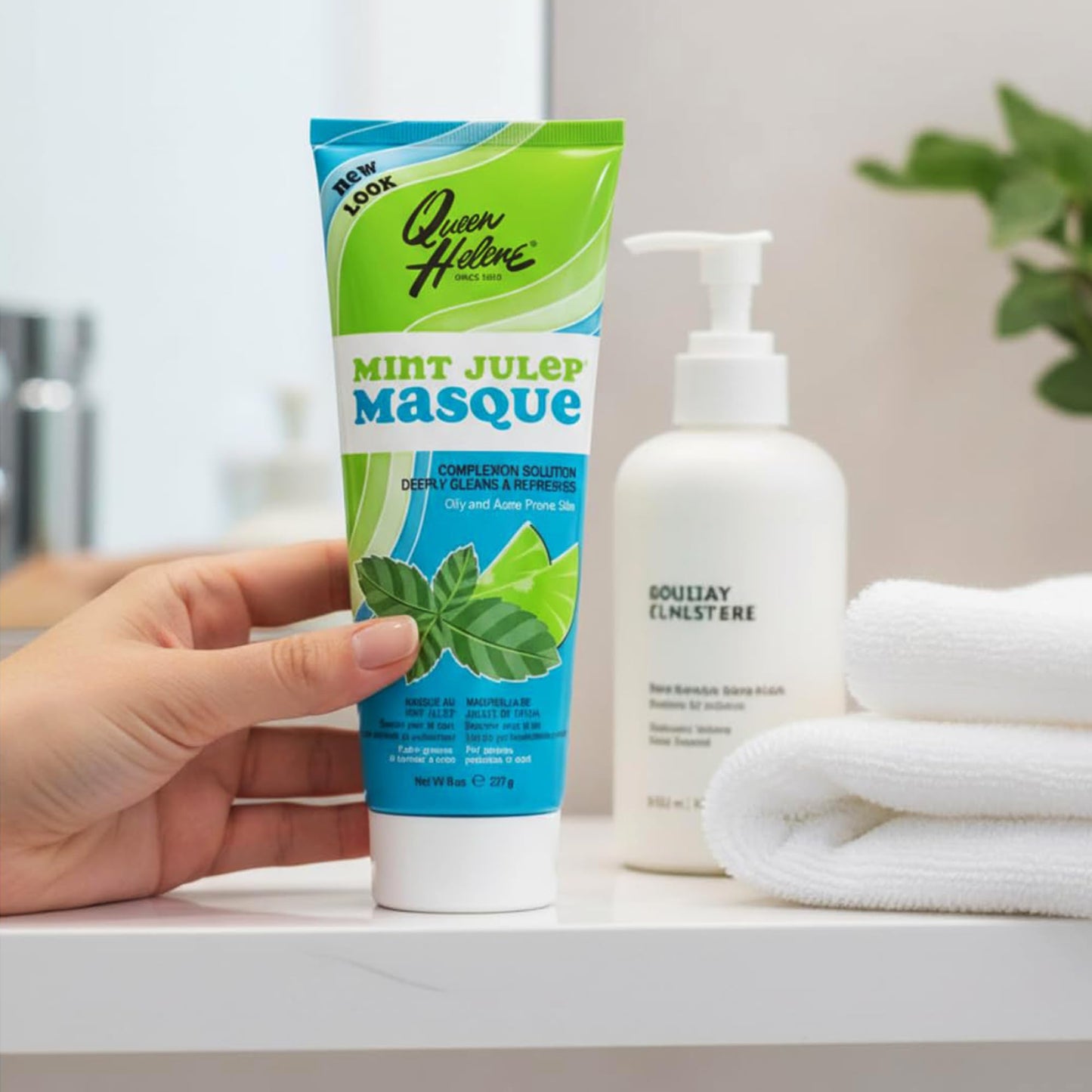 Queen Helene Mint Julep Masque 8 oz - Deep Cleansing Clay Face Mask for Oily & Acne-Prone Skin | Purifies Pores & Soothes with Refreshing Mint | Beauty & Personal Care Queen Helene