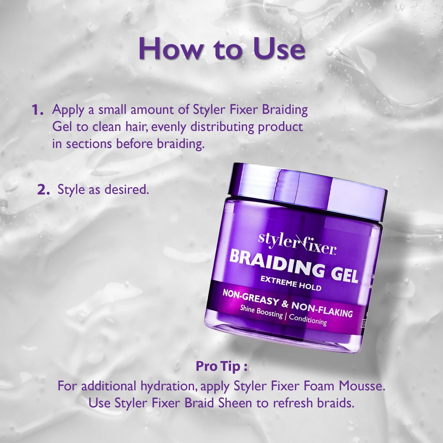 Red by Kiss Styler Fixer Braiding Gel Enhanced - Extra Firm Hold, Anti-Flaking, High Shine, Infused with Advanced Botanicals for Strong, Nourished Beauty & Personal Care Red by Kiss