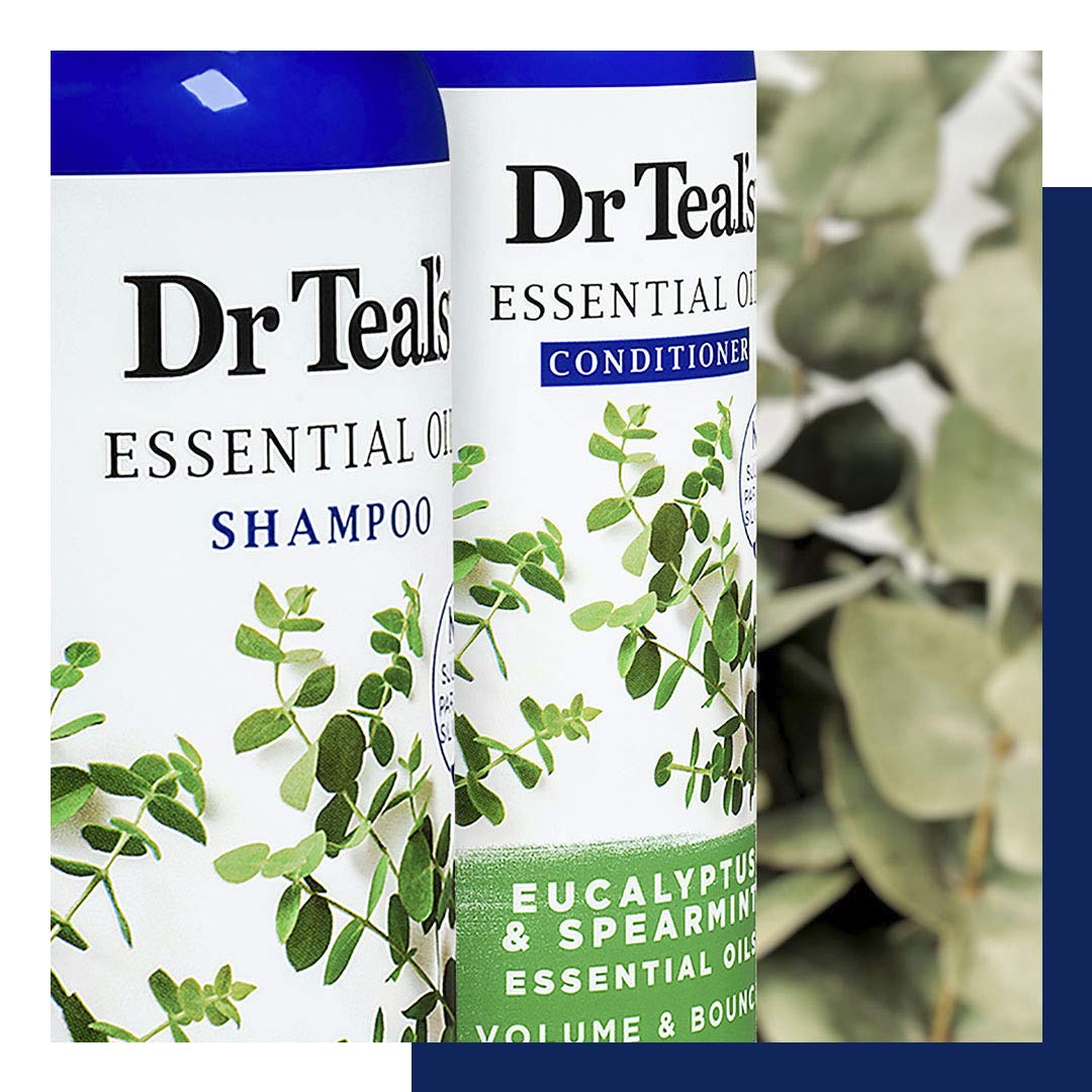 Dr Teal's Eucalyptus Spearmint Volume Bounce Essential Oil Conditioner Sulfate Free, 16 Fl Oz Beauty & Personal Care Dr Teal's