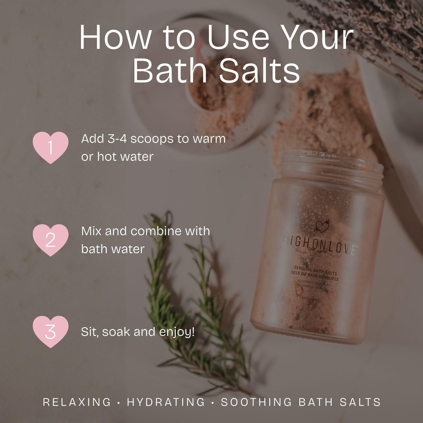 High On Love Bath Salts (Rosemary Lavender) Beauty and Personal Care High On Love