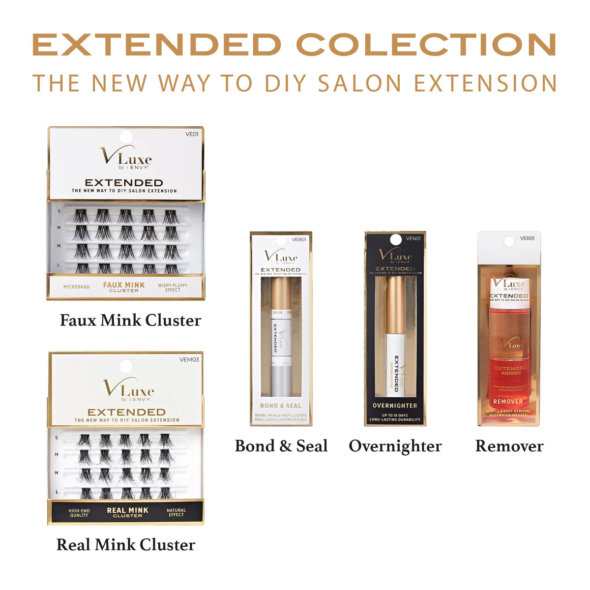 i•ENVY Extended DIY Eyelash Extension Cluster Remover with Natural Rosewater Gentle Soothing Nourishing Cleanser for Removal of False Eyelashes, Lash