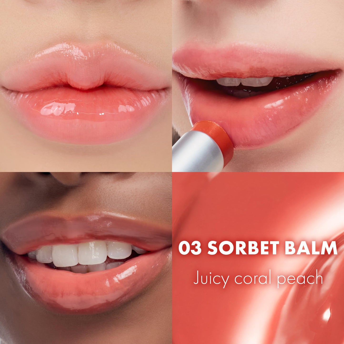 rom&nd GLASTING MELTING BALM 03 Sorbet Balm: K-Beauty Hydrating Tinted Lip Gloss for Crystal-Clear Water-Gloss Shine & Long-Lasting Comfort Beauty and Personal Care rom&nd