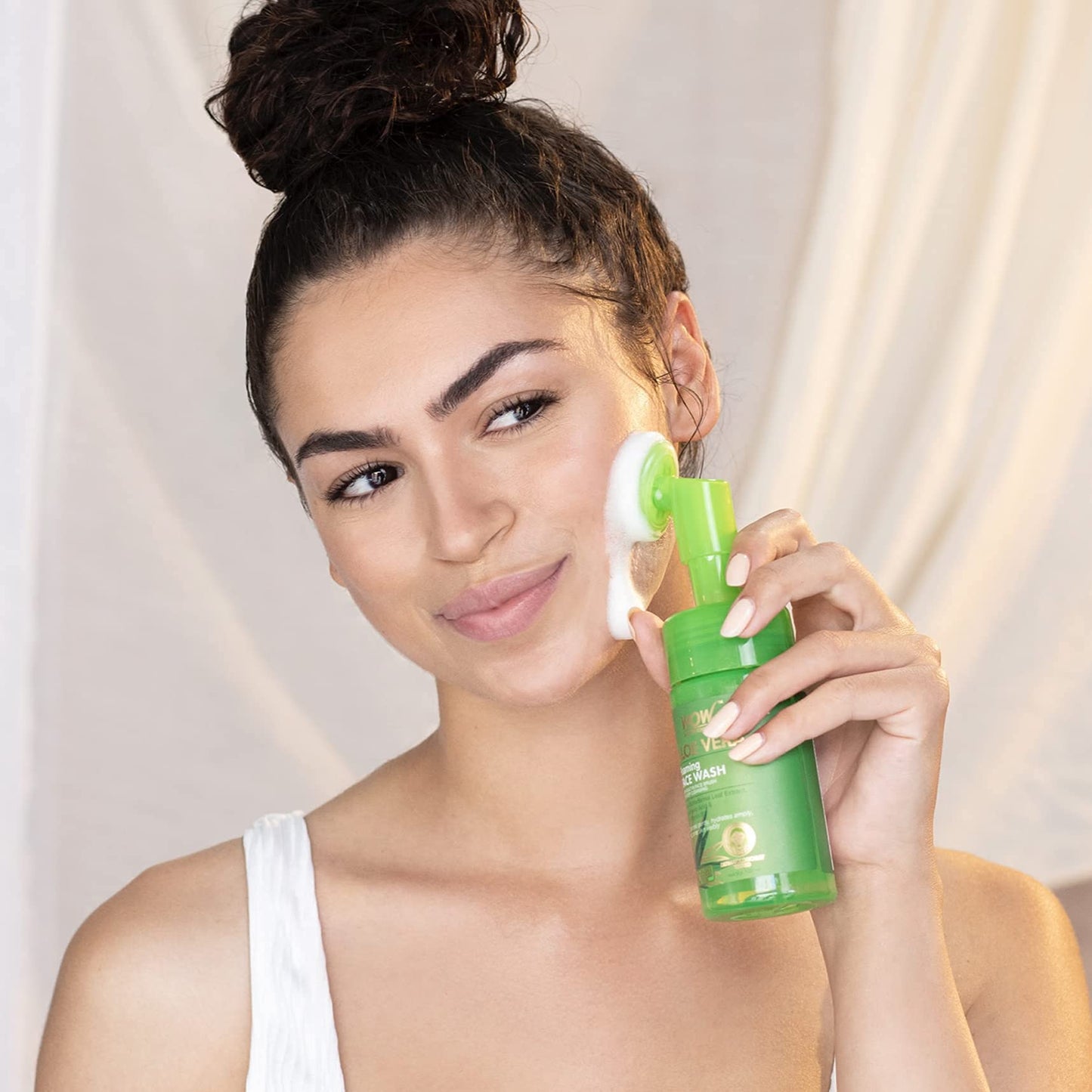 WOW Skin Science Aloe Vera Exfoliating Face Wash w/Soft Brush, Foaming Facial Cleanser For All Skin Types, Acne Face Wash for Women, Facial Skin Care Beauty & Personal Care BUYWOW