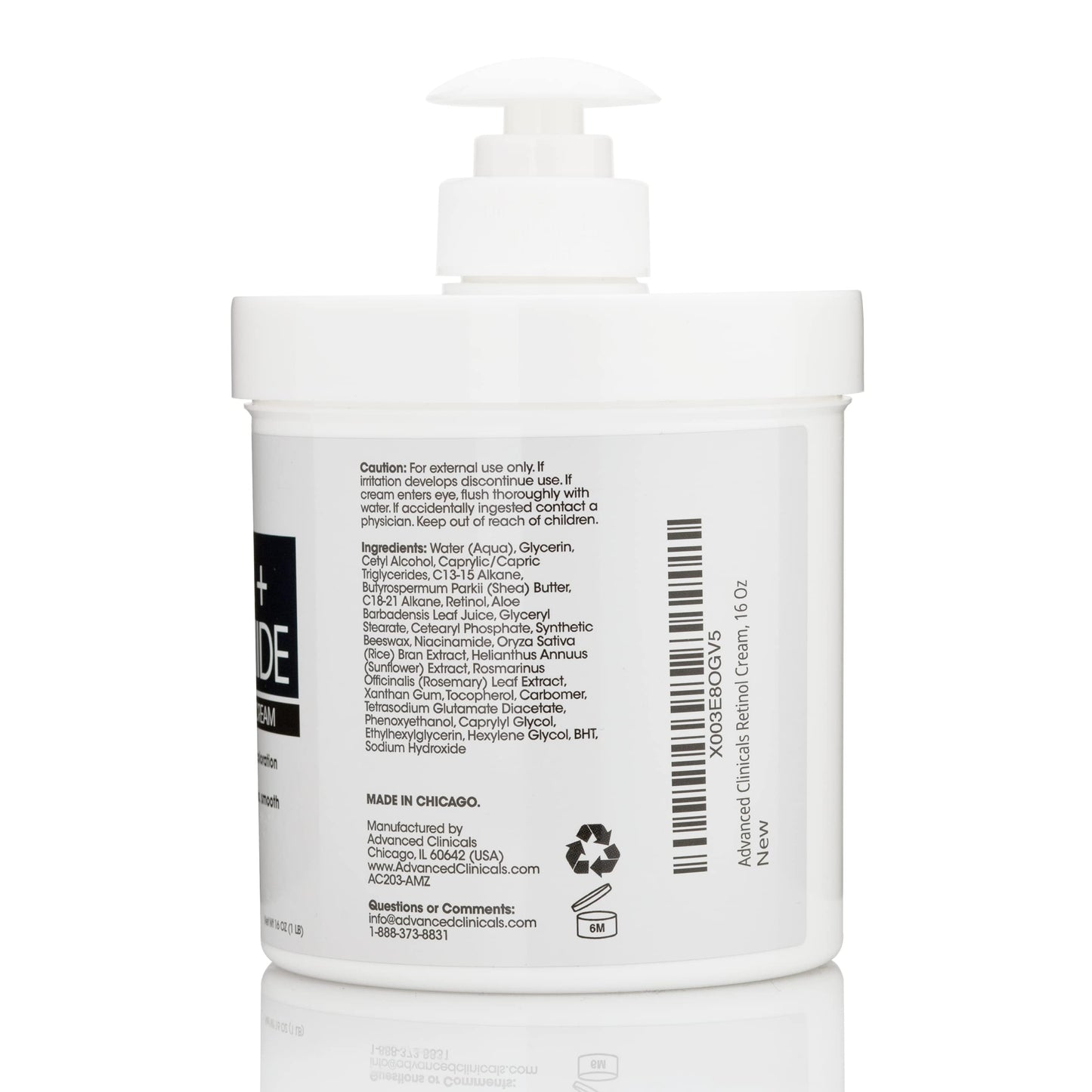 Advanced Clinicals Retinol Body & Face Lotion W/Niacinamide, Dry Skin Face Moisturizer & Crepey Skin Care Treatment, Anti Aging Retinol Cream Reduces Beauty & Personal Care Advanced Clinicals
