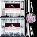 UNA GELLA Soft Gel Nail Tips XXL 432pcs Square Coffin No C Curve Clear Tapered Straight Nail Tips 2 Style For Salon Home DIY Beauty & Personal Care UNA GELLA