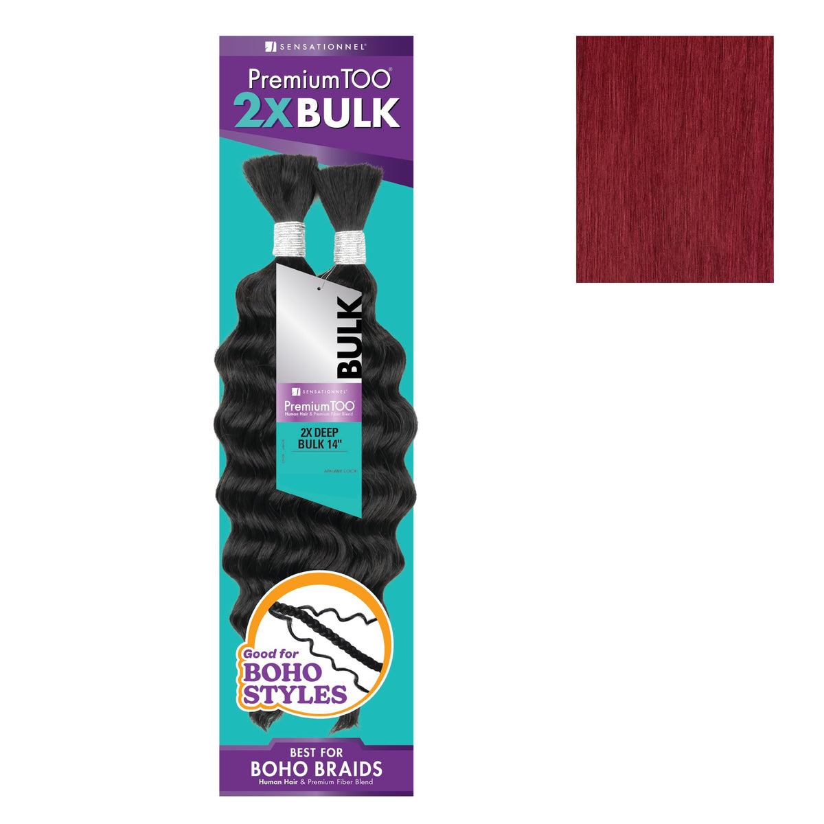 Sensationnel PremiumToo Bulk Weaving-2X Deep,1 Pack 14 inch, BG BURGUNDY