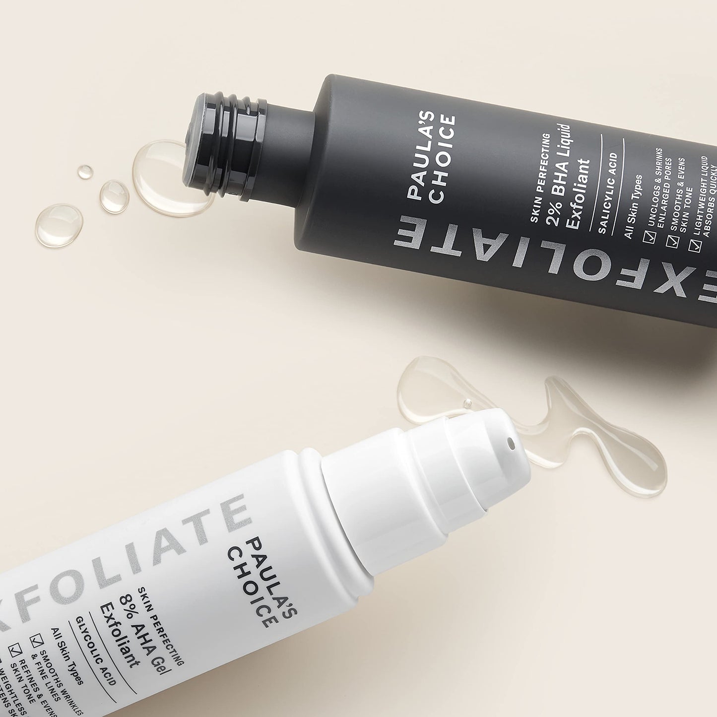 Paula's Choice SKIN PERFECTING 8% AHA Gel Exfoliant & 2% BHA Liquid Duo - Facial Exfoliants for Blackheads, Enlarged Pores, Wrinkles, and Fine Lines Beauty & Personal Care Paula's Choice