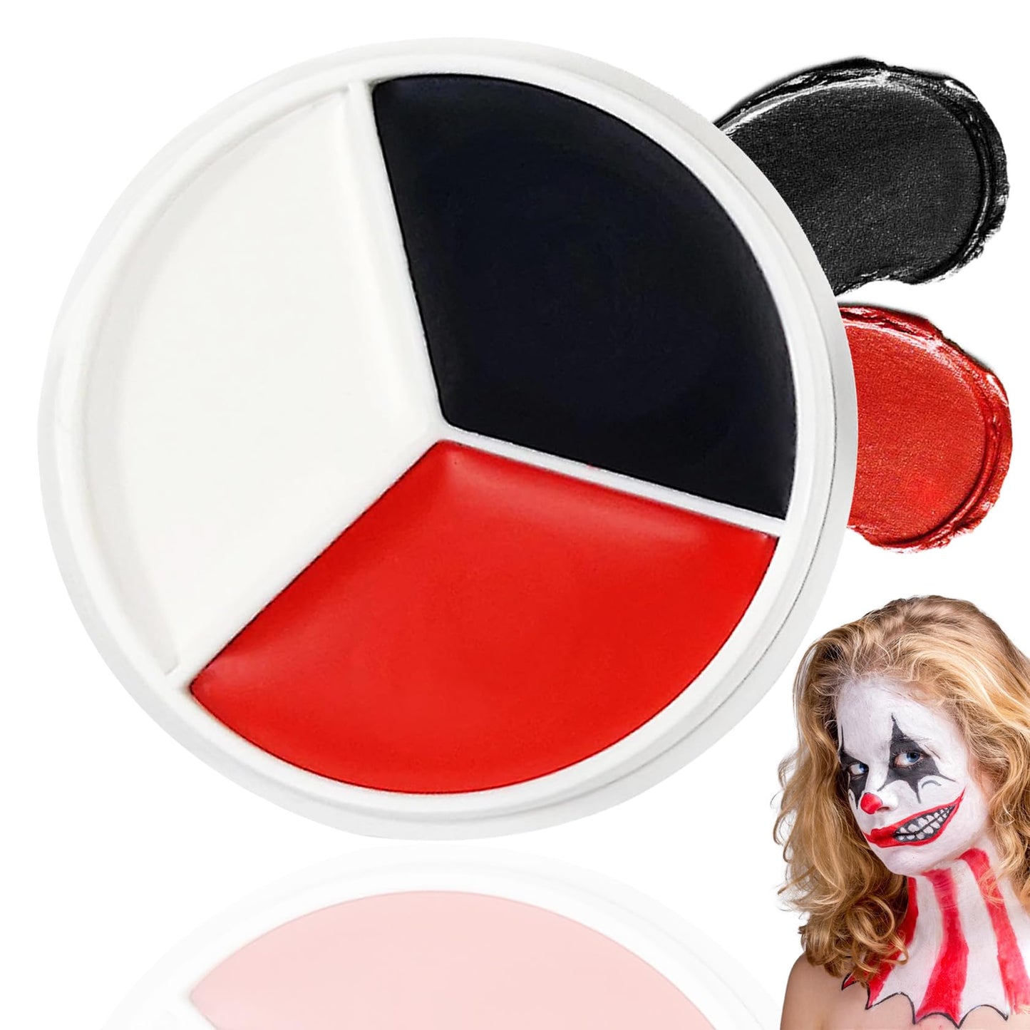 Black White Red Face Body Paint Foundation Cream Makeup,Halloween Cream Clown Face Body Paint Makeup Kit for Goth Zombie Vampire Skeleton Cosplay Beauty & Personal Care XMXueMei