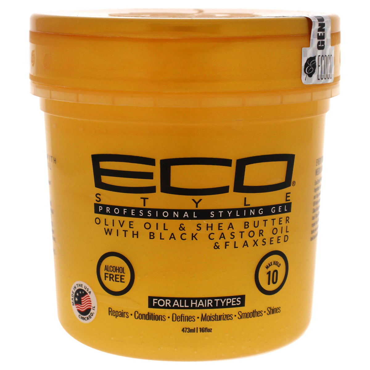 Ecoco Eco Style Gel - Olive Oil And Shea Butter Black Castor Oil And Flaxseed - Superior Hold And Healthy Shine - Helps Moisturize Scalp - Repairs Beauty & Personal Care ECOCO