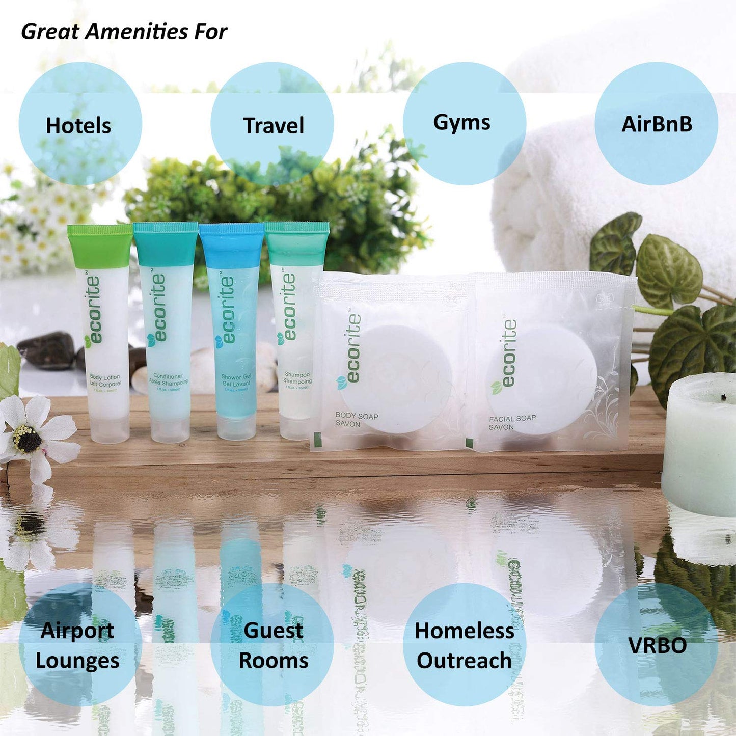 Ecorite Face & Body Soap with Cucumber-Melon Fragrance, Travel Size Hotel Amenities Biodegradable/Recyclable Frosted Sachet, 1oz / 30gm, Pack of 288 Beauty & Personal Care Ecorite