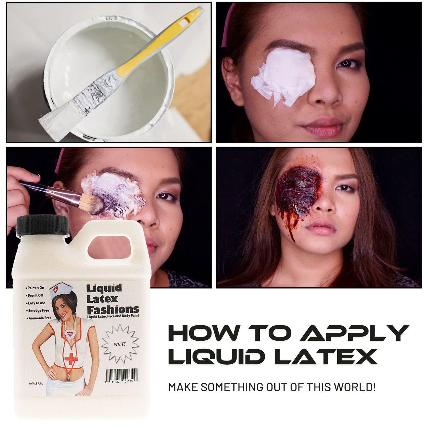 Liquid Latex Fashions - Ammonia Free Halloween Easy Peel Off Body Paint, Ideal for Art, Theater, Parties, School Plays, Cosplays and Concerts, White Beauty & Personal Care Liquid Latex Fashions