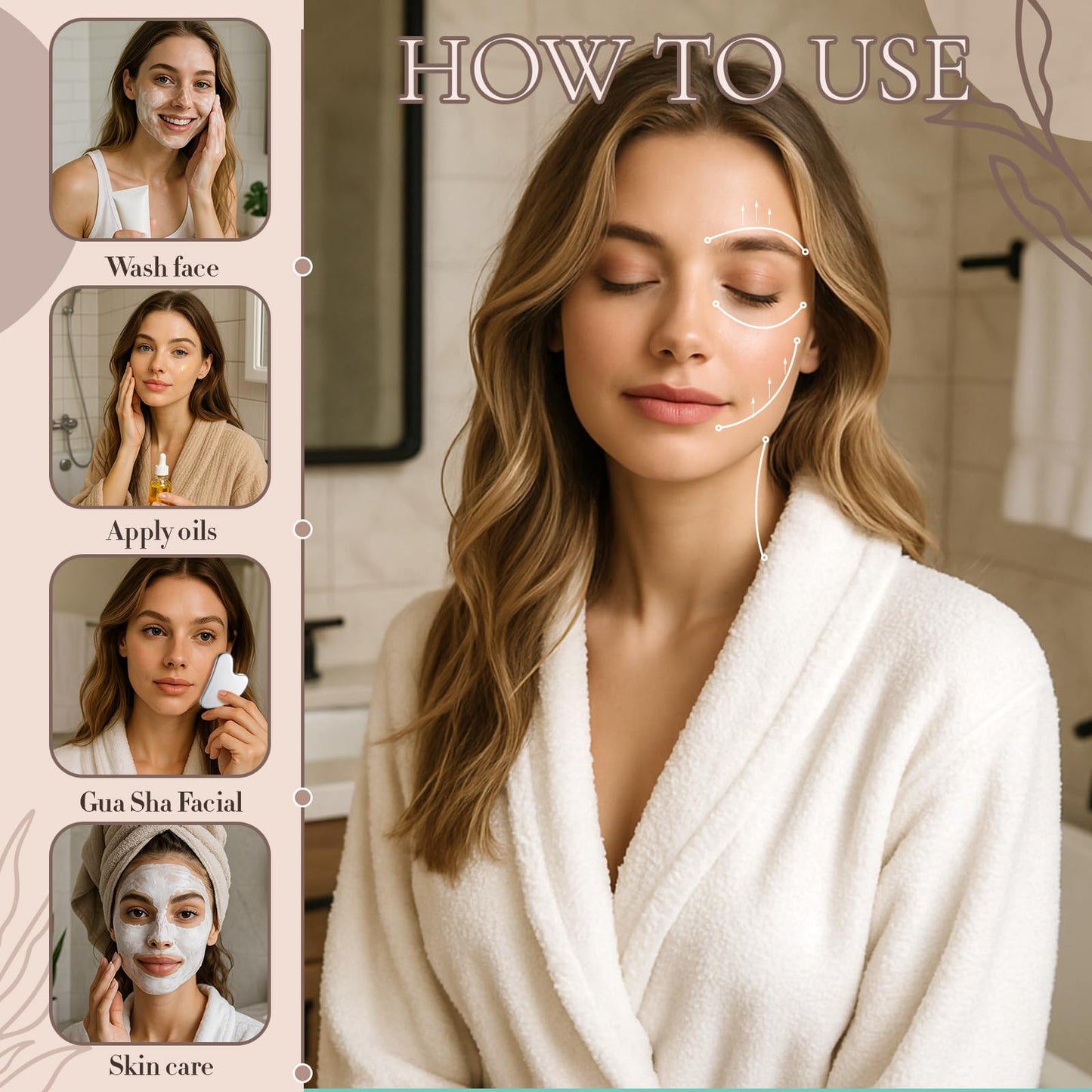 Nuanchu Stainless Steel Gua Sha Facial Tool, Metal Gua Sha for Lymphatic Drainage, Guasha Face Sculpting Double Chin Reduce with Pouch Self Care Beauty and Personal Care Nuanchu
