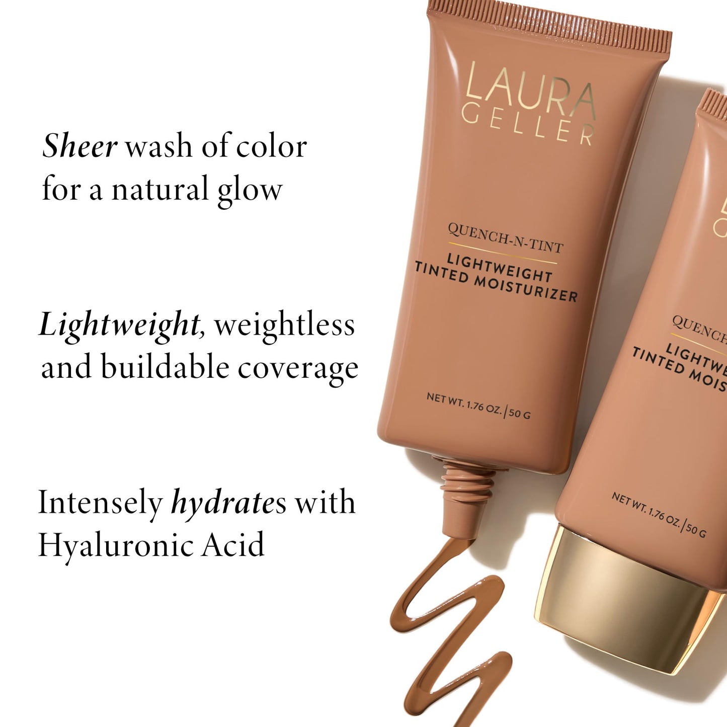 LAURA GELLER NEW YORK Quench-n-Tint Hydrating Foundation - Medium - Sheer to Light Buildable Coverage - Natural Glow Finish - Lightweight Formula Beauty & Personal Care LAURA GELLER NEW YORK