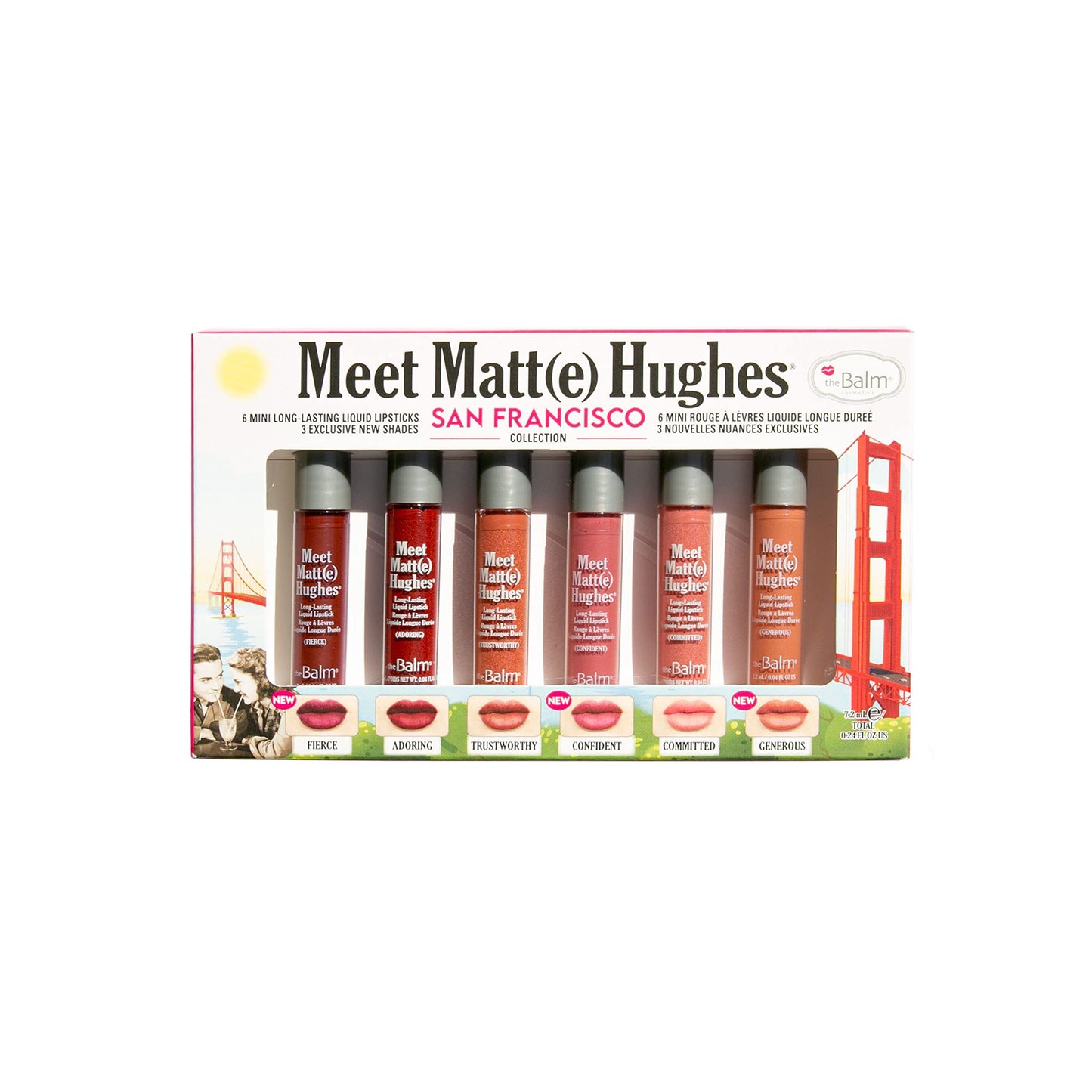 theBalm MEET MATTE HUGHES® San Francisco - Set of 6 Mini Long-Lasting Liquid Lipsticks, 2.4 fl. oz. Beauty & Personal Care theBalm