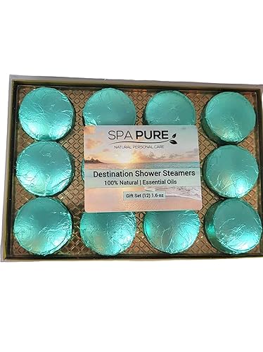 Spa Pure Aromatherapy Shower Bombs: Destination Shower Steamers, Rejuvenating New Scents, Tablets, Bomb, Bath Melts for Women, Men, All Natural (12… Beauty & Personal Care Spa Pure