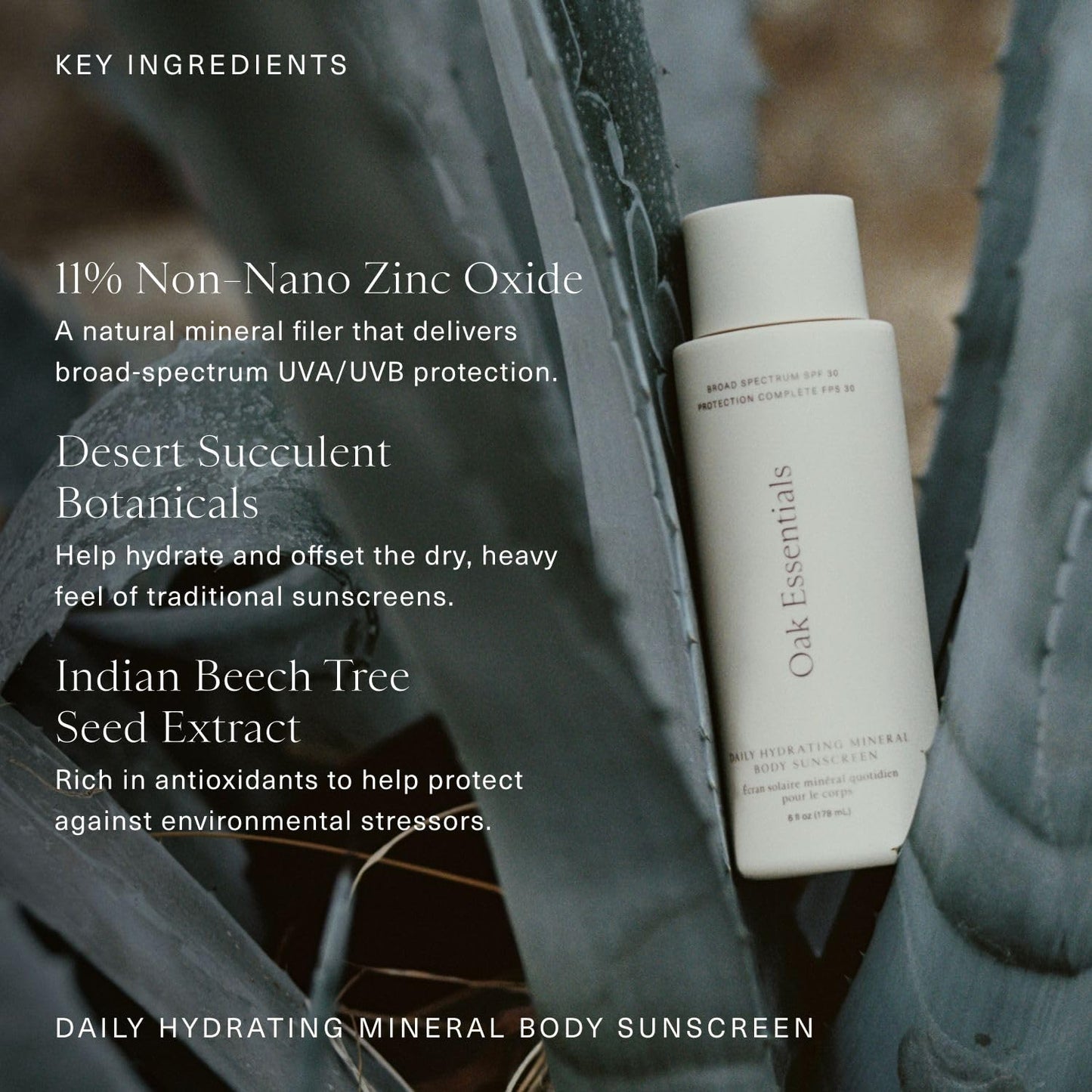 Oak Essentials Daily Hydrating Mineral Body Sunscreen SPF 30, Broad Spectrum 11% Non-Nano Zinc Oxide Sunblock, Lightweight Mineral Sunscreen for Dry Beauty & Personal Care Oak Essentials