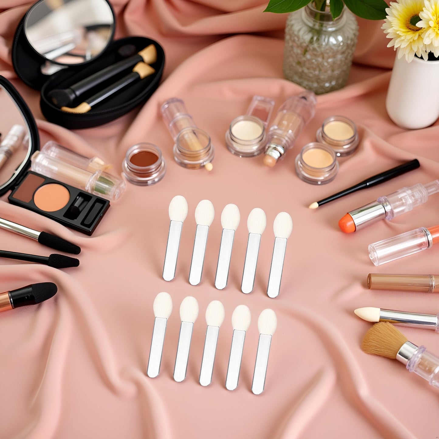 10 Pcs Transparent Eyeshadow Applicator Eyeshadow Brush Makeup Tools, Sponge ened and Attractive Eyeshadow Brushes Beauty & Personal Care Rosojodg