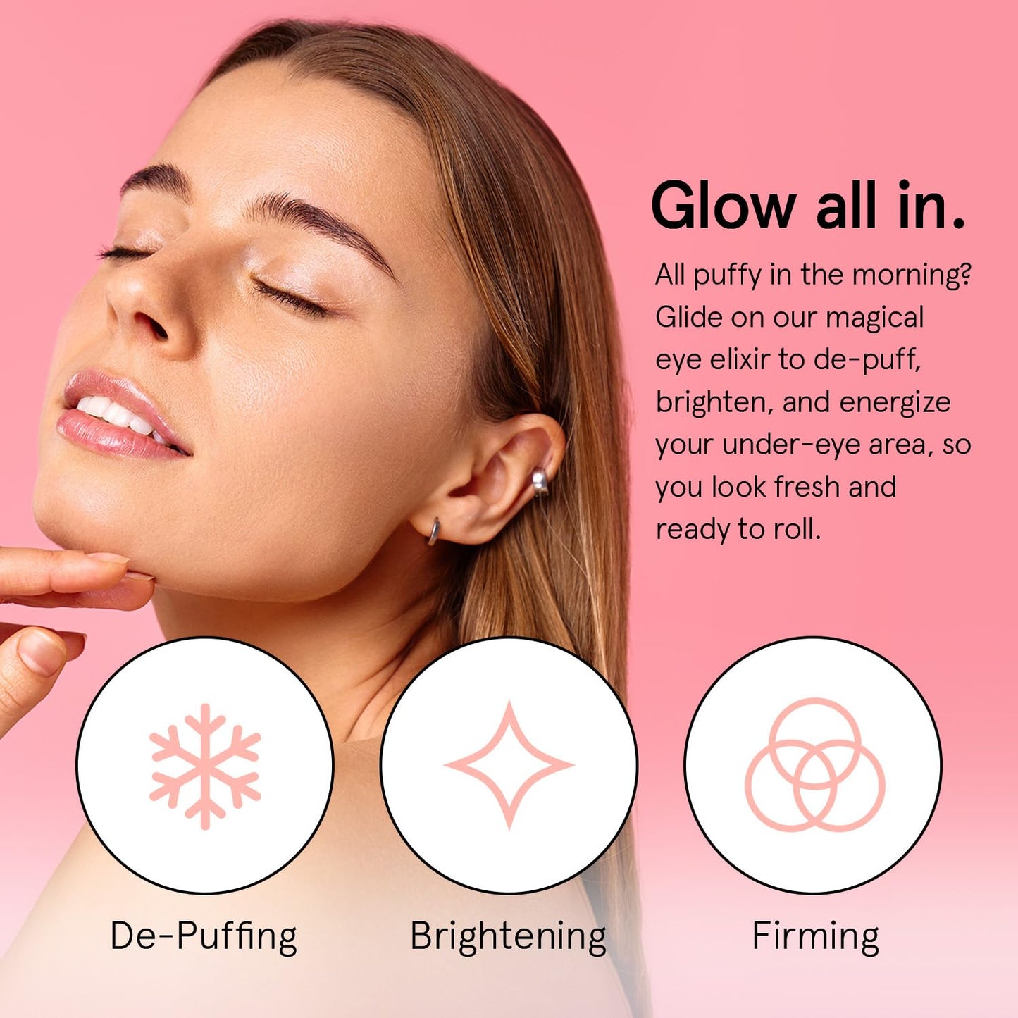 grace & stella Under Eye Brightener Roller - Airplane Travel Essentials - Travel Size Toiletries - Retinol & Caffeine Eye Serum for Puffiness, Dark Beauty & Personal Care grace & stella
