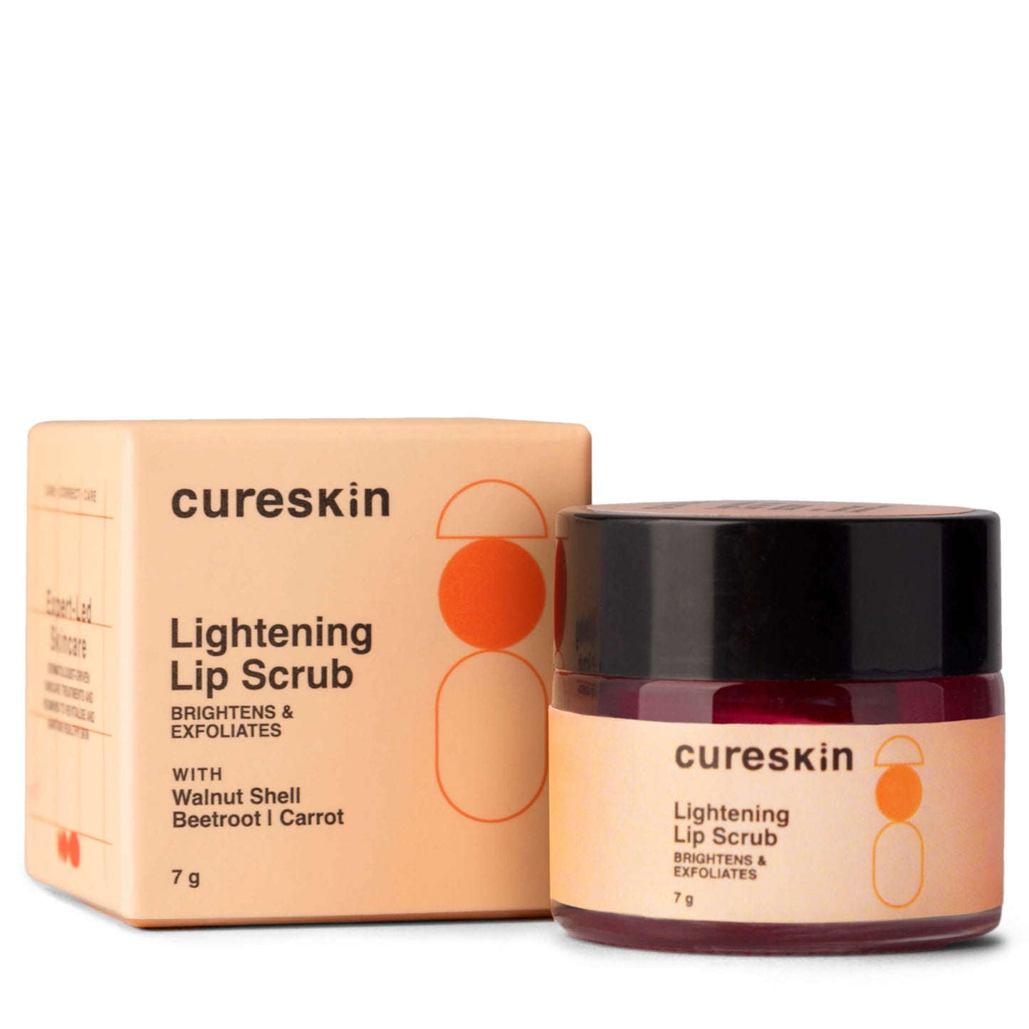 Cureskin Lightening Lip Scrub for Men and Women - Exfoliate & Brighten with Walnut Shell Powder, Beetroot & Squalane - Lip Scrub for Dark Lips Beauty and Personal Care Cureskin